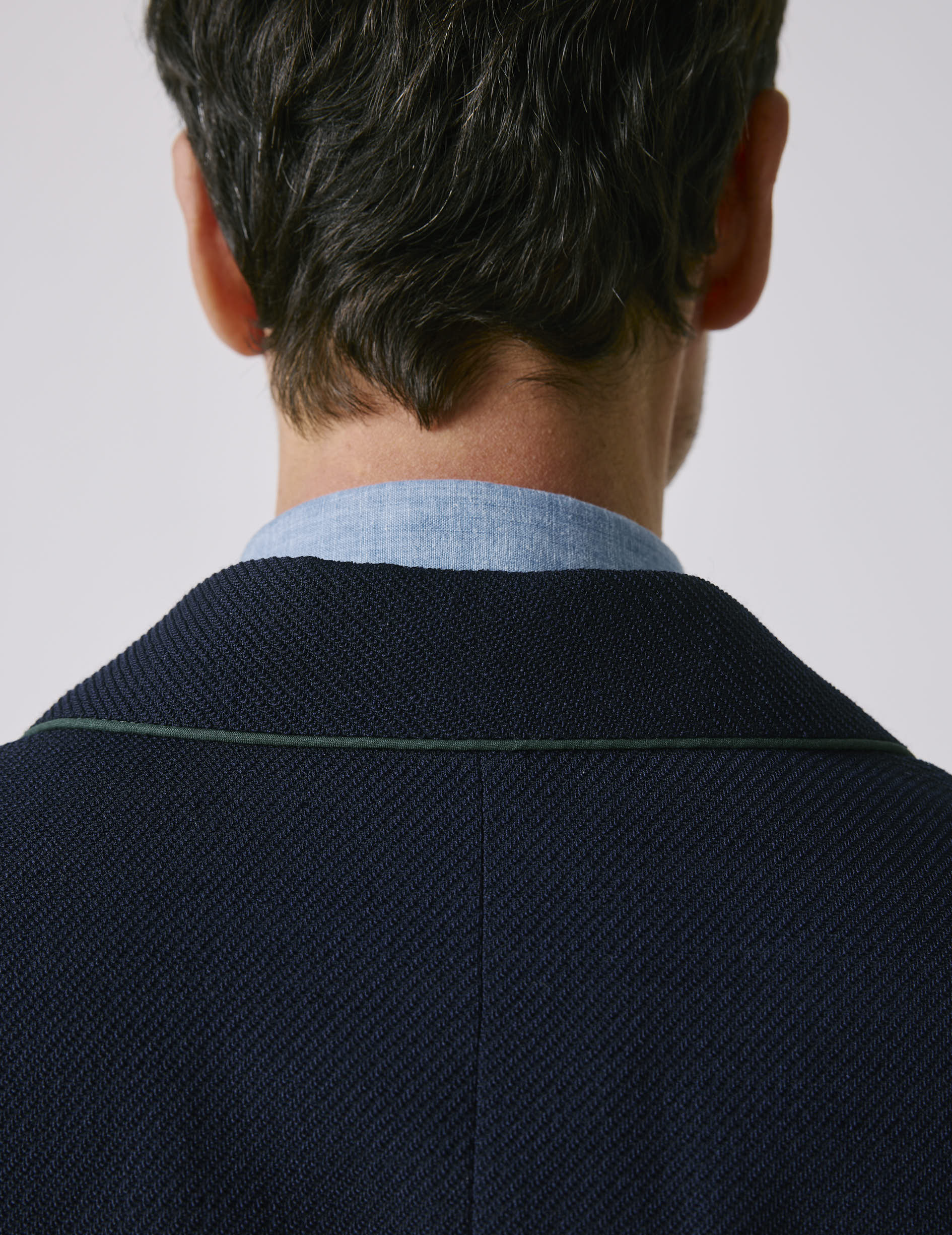 Blazer Nikos en twill de laine vierge marine - Image 5