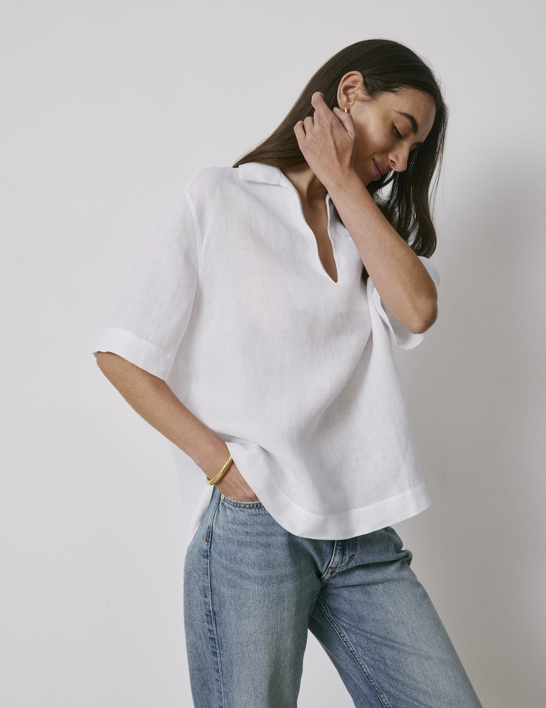 Blouse Nadia en lin blanc - Image 4