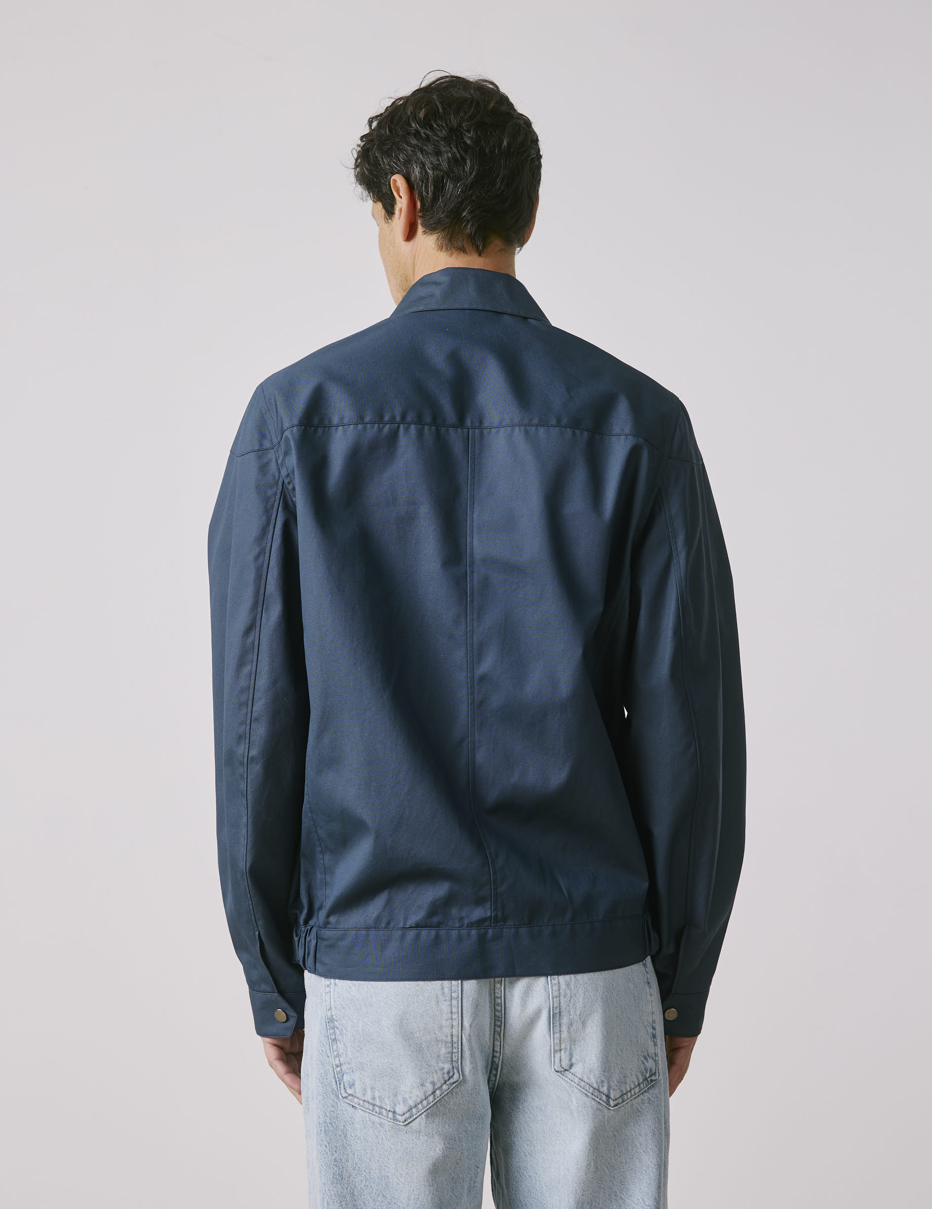 Blouson aviateur Nelson en canvas de coton marine - Image 4