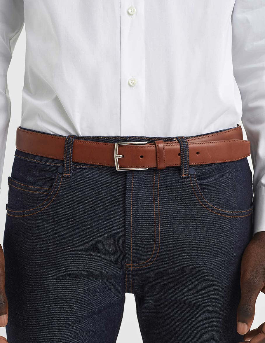 Ceinture en cuir marron - Image 2