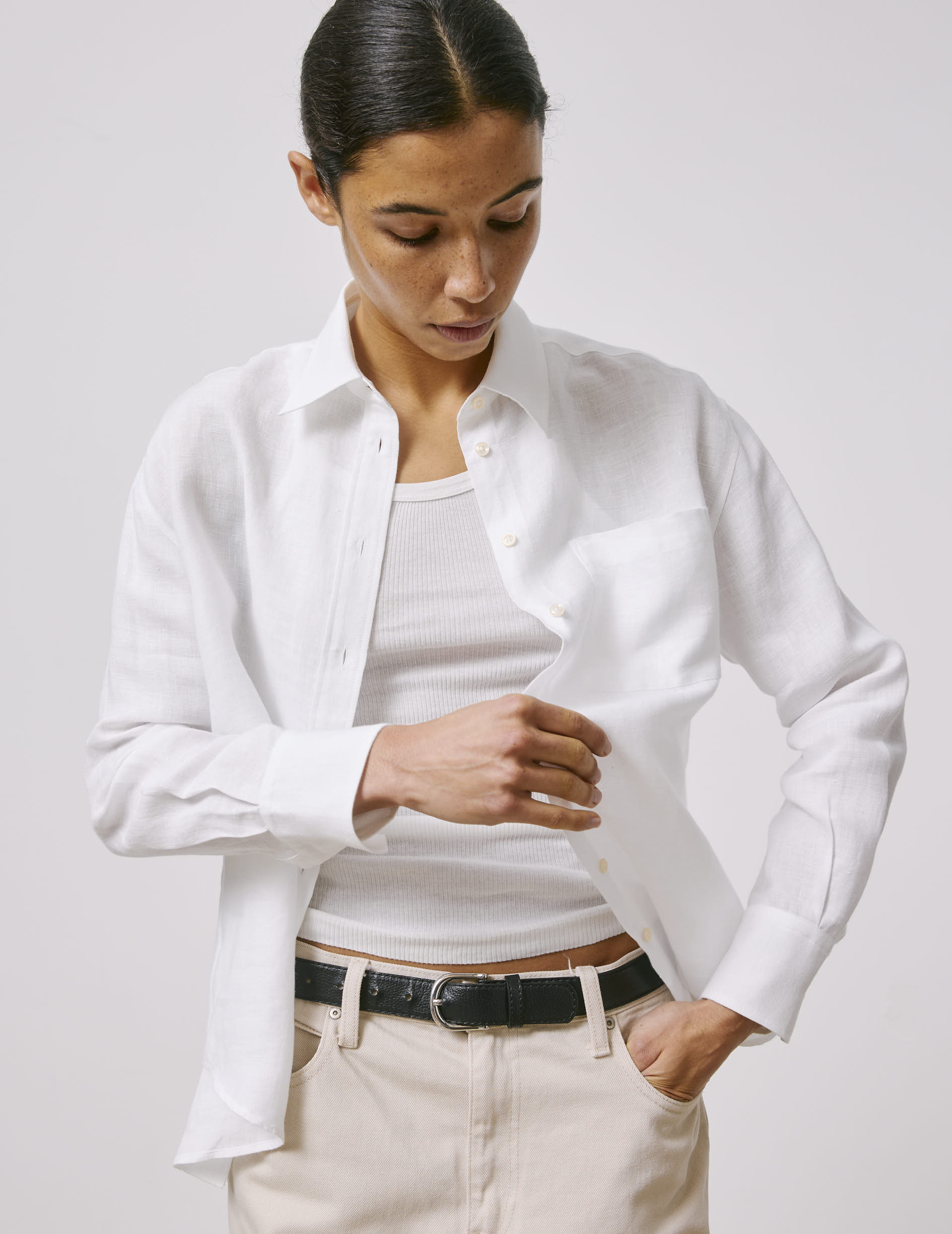 Chemise Charlotte en lin blanche - Image 5