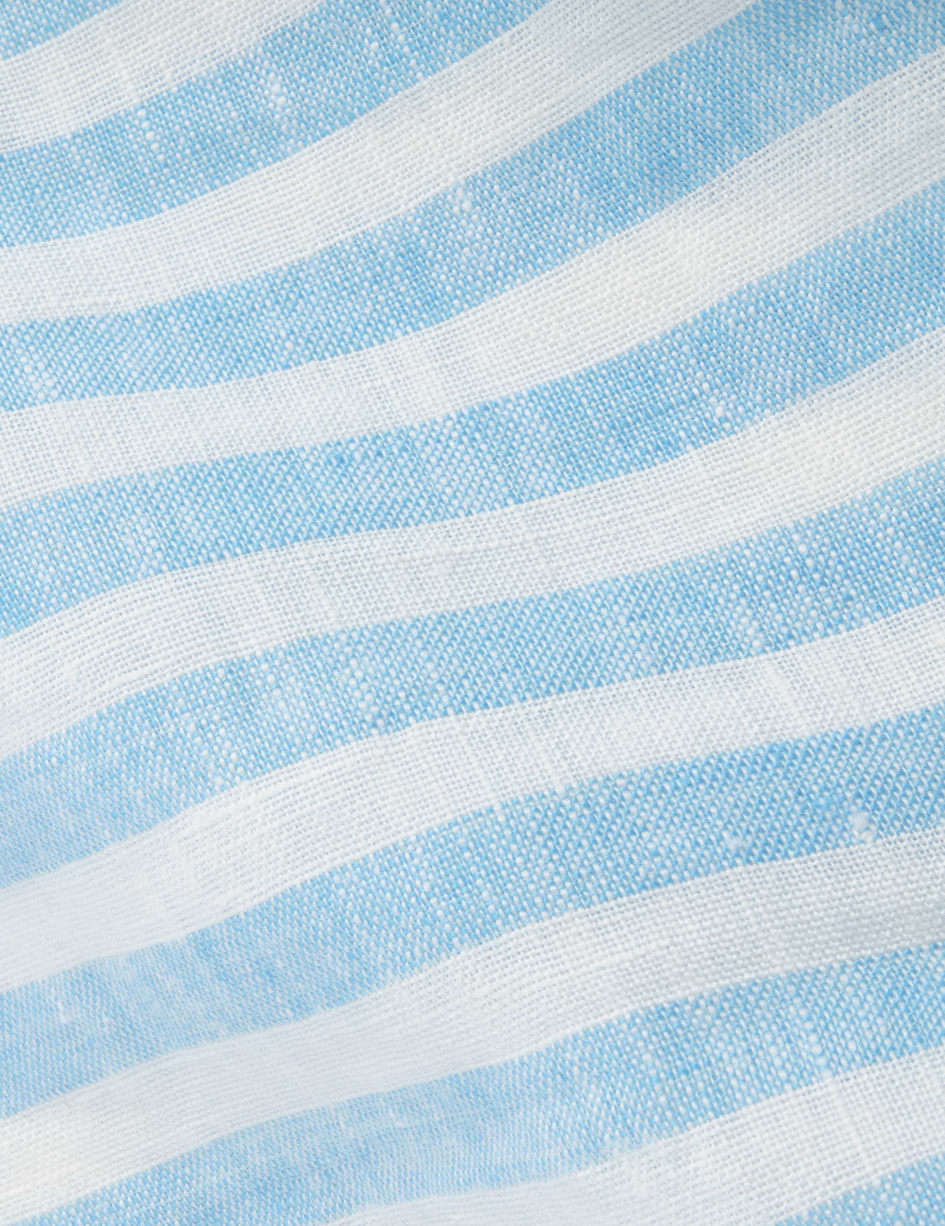 Chemise Ambre rayée en lin turquoise - Image 6