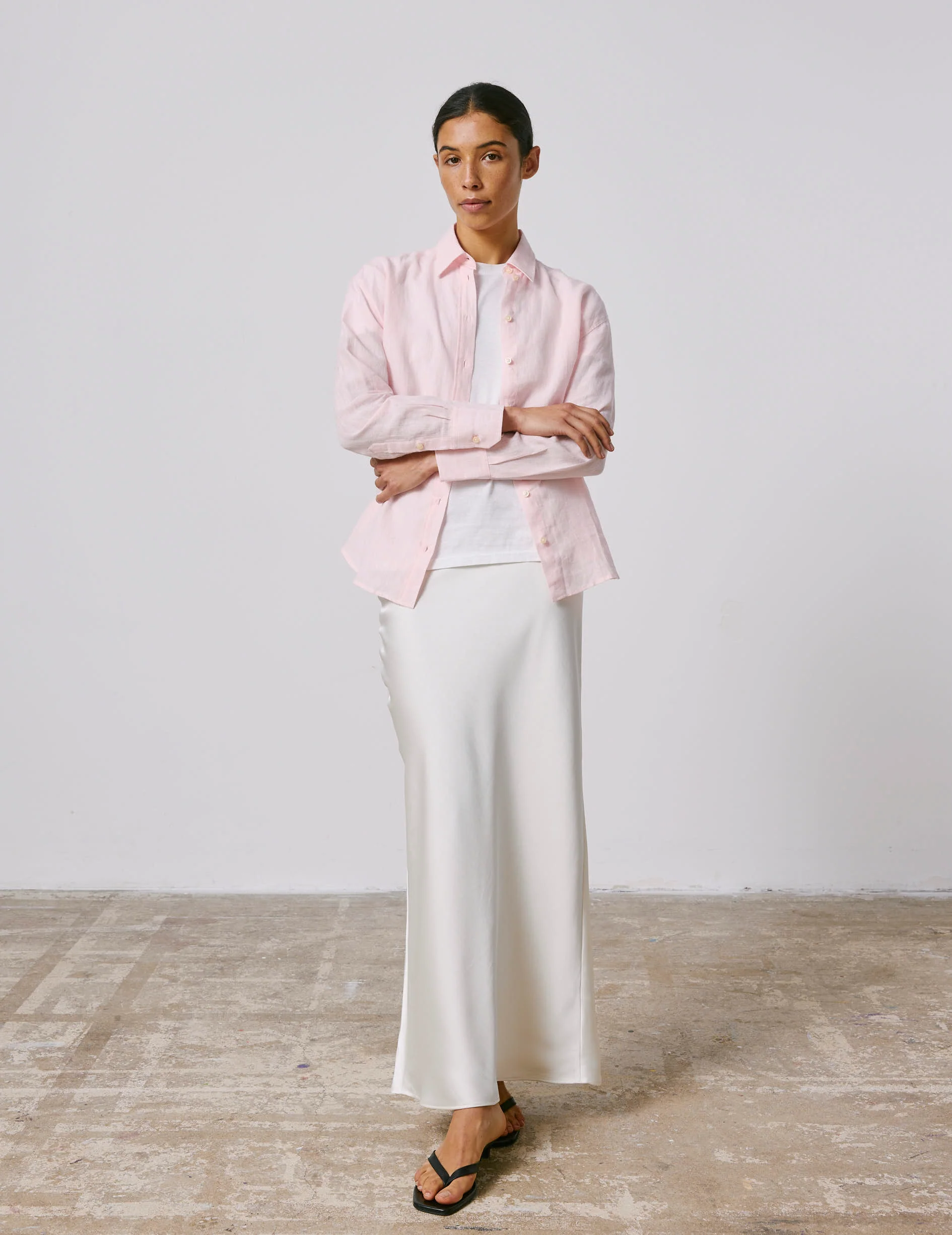 Chemise Ambre en lin rose clair - Image 3