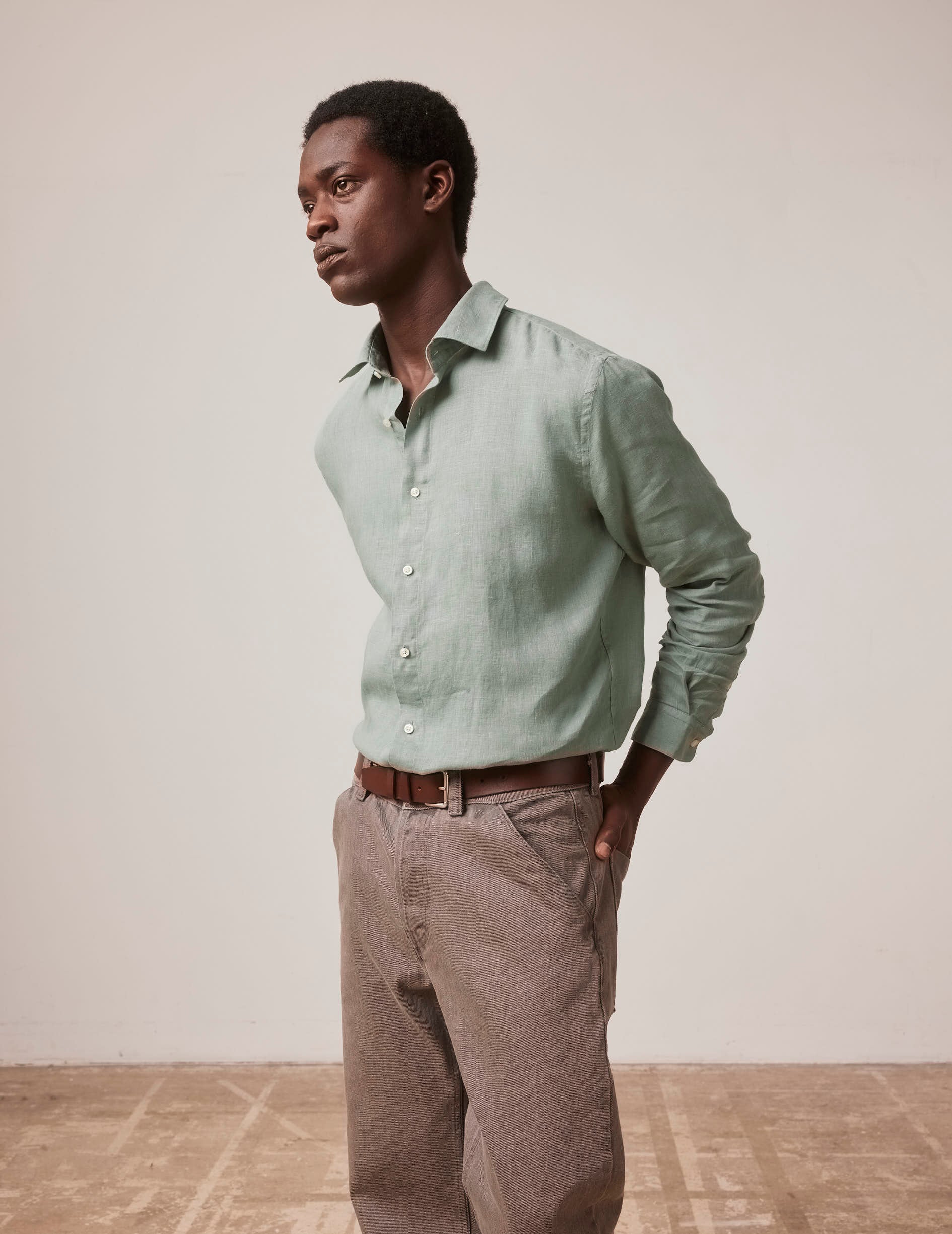 Chemise Auguste en lin vert