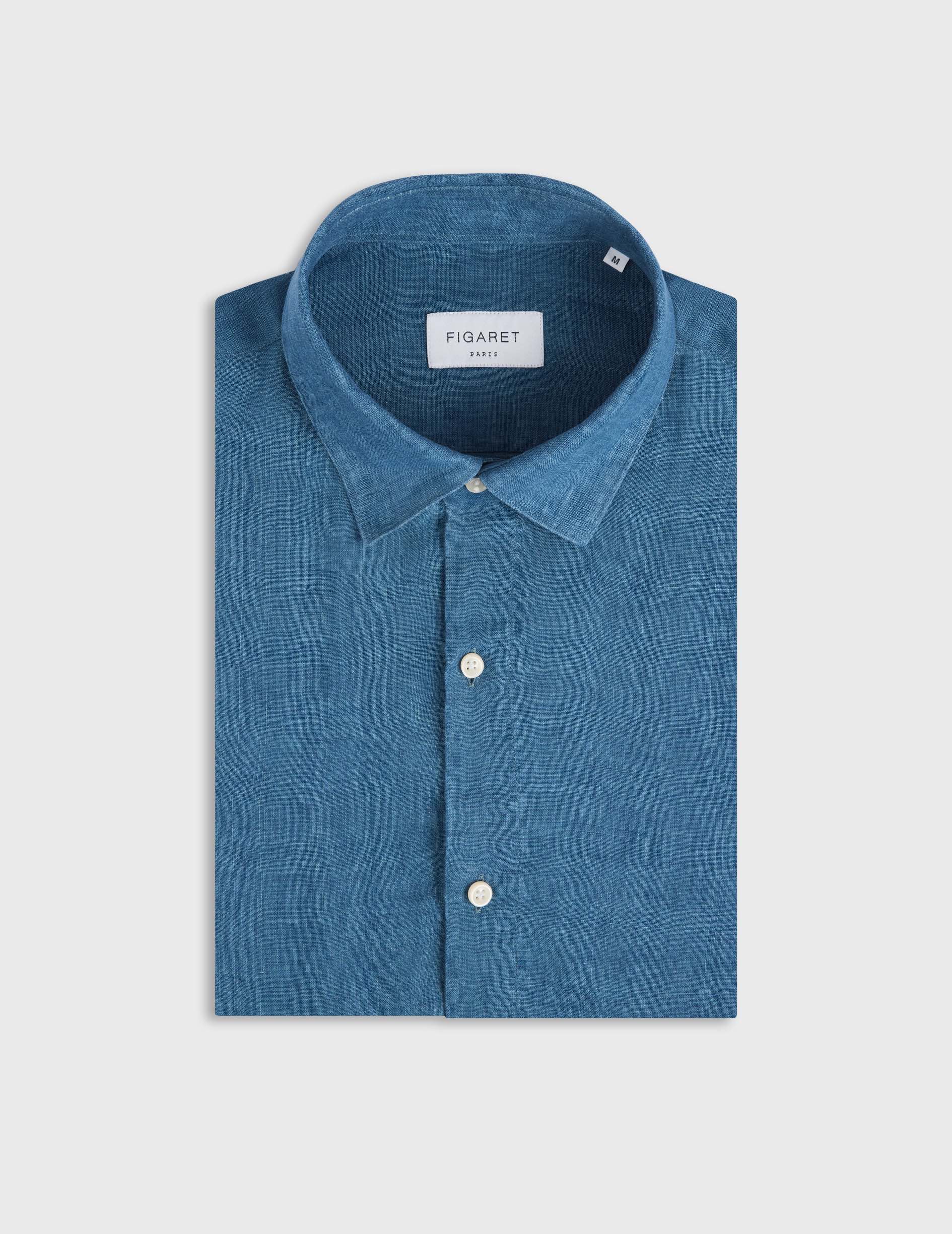 Chemise Auguste en lin bleu
