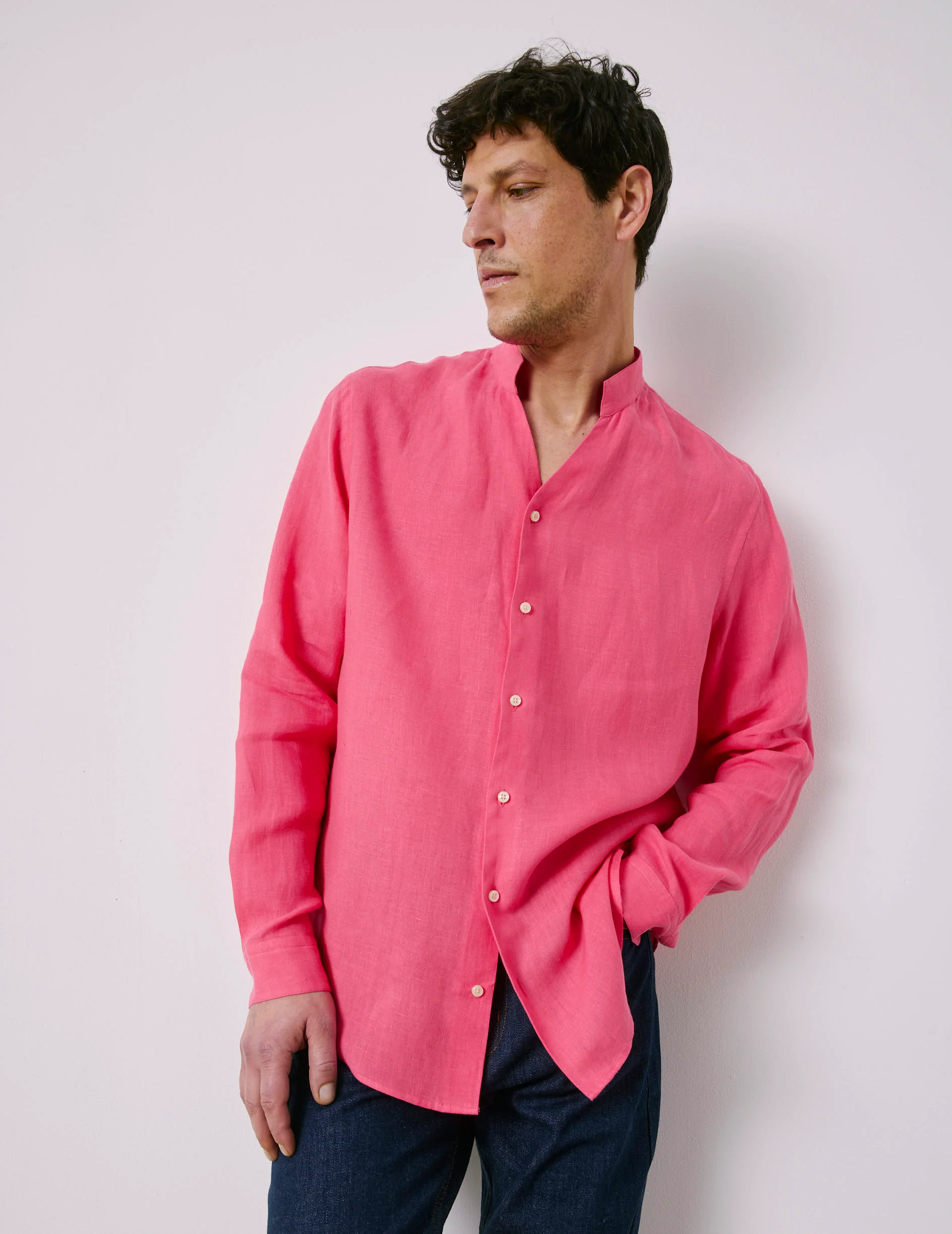 Chemise Carl en lin rose