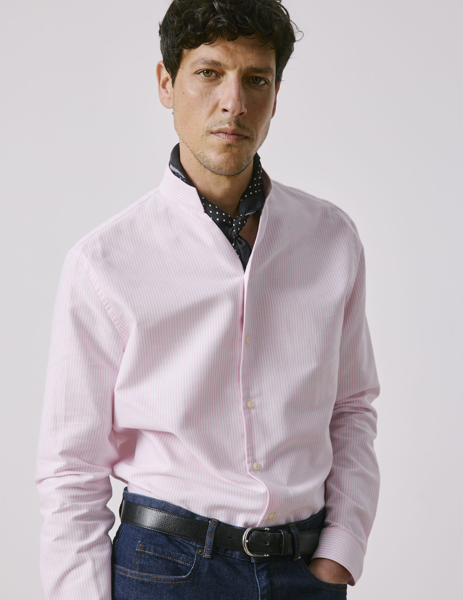 Chemise Carl rayée rose