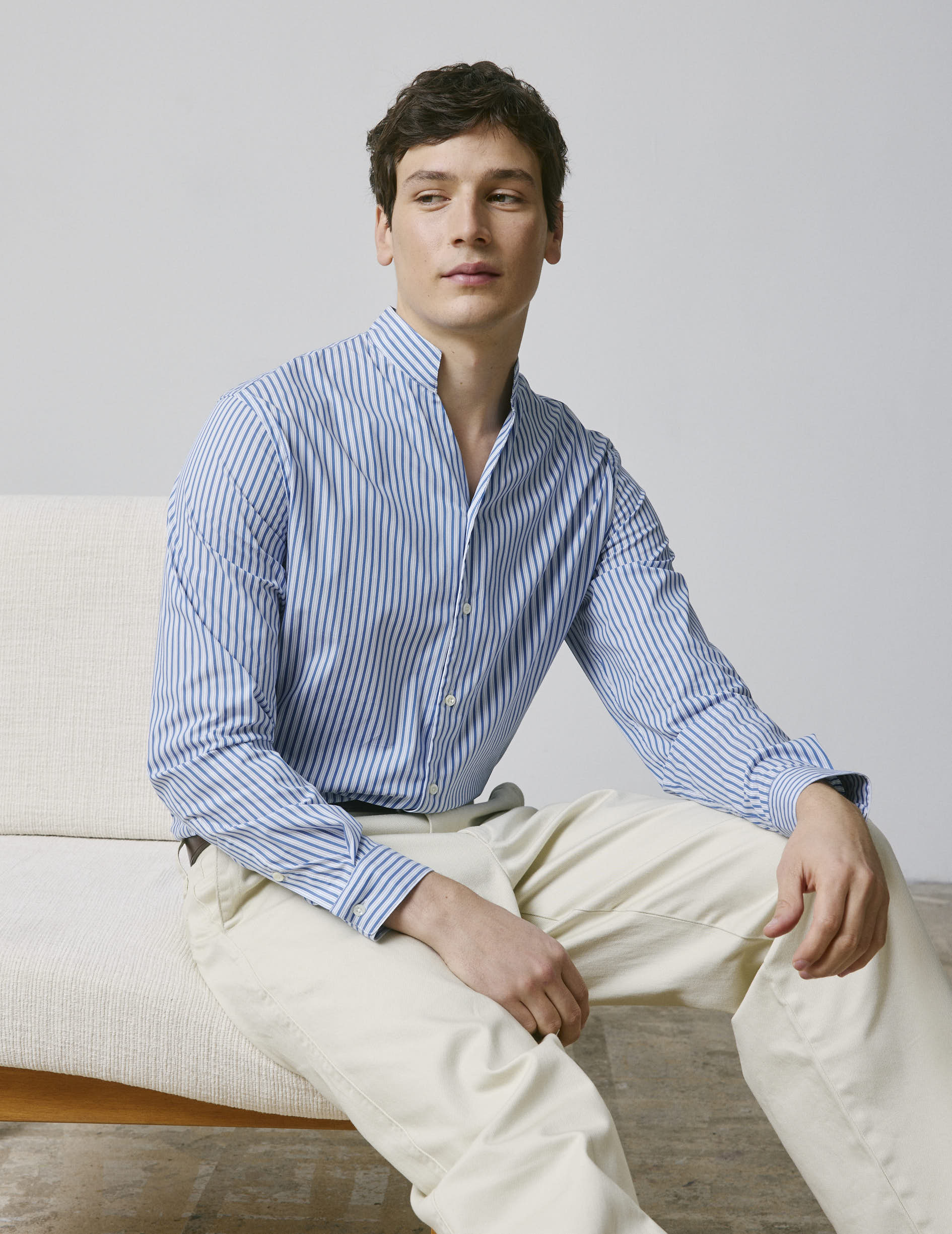 Chemise Carl rayée bleue - Image 3