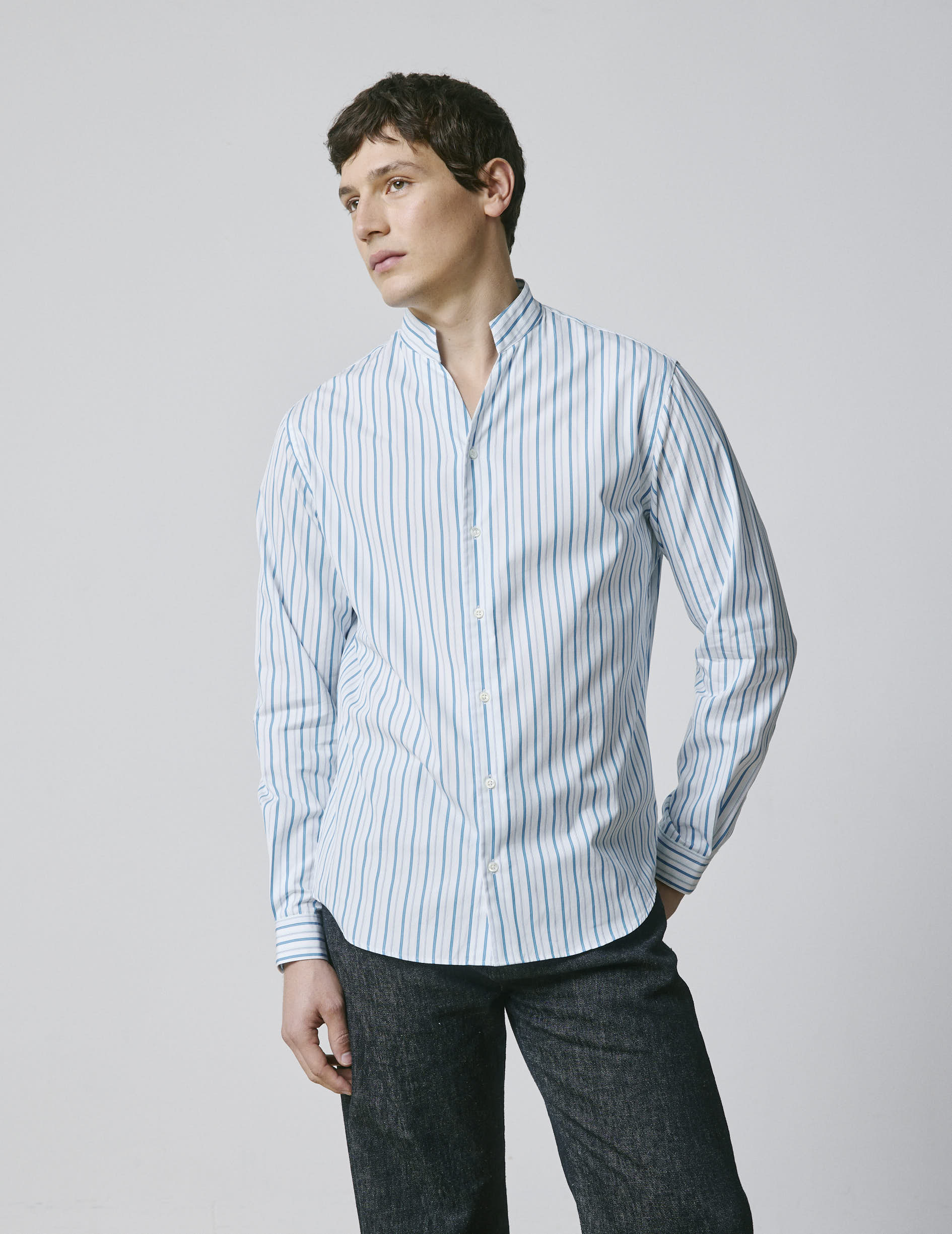 Chemise Carl rayée bleue