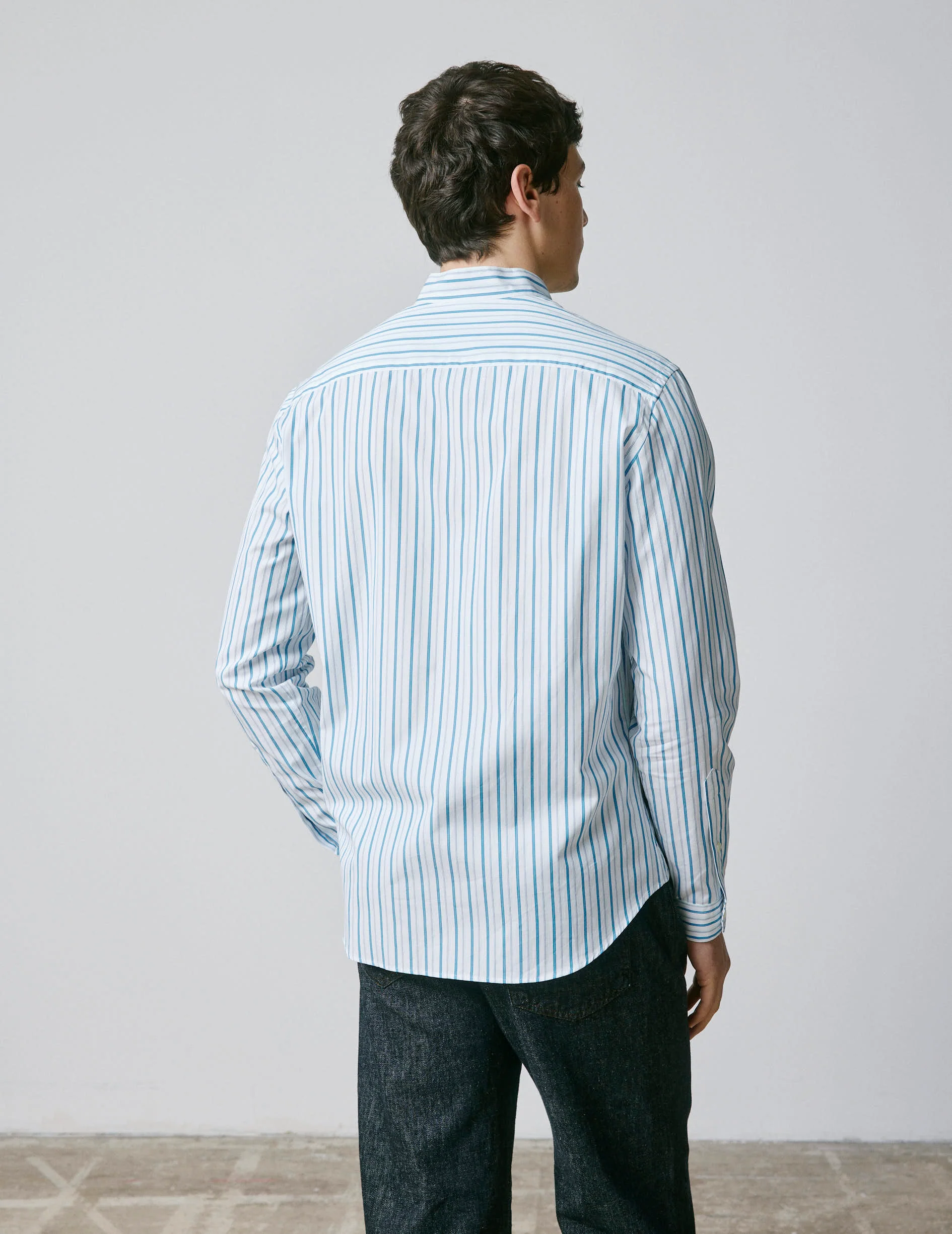 Chemise Carl rayée bleue - Image 2