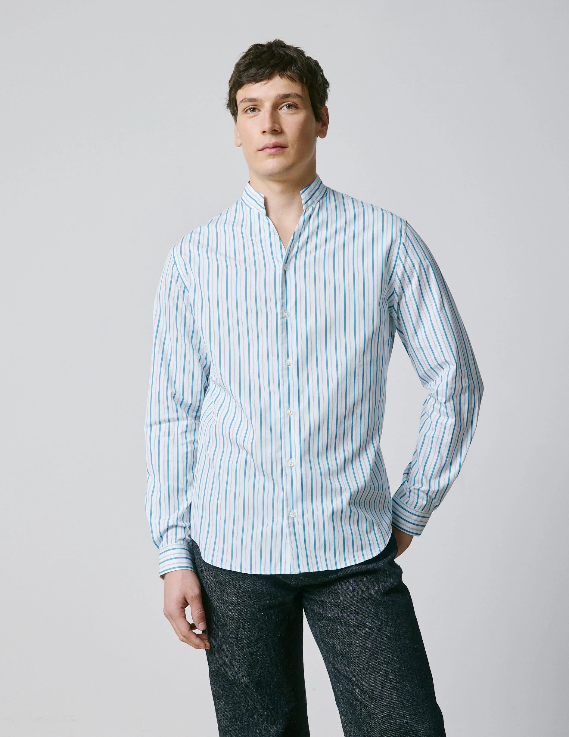 Chemise Carl rayée bleue - Image 3