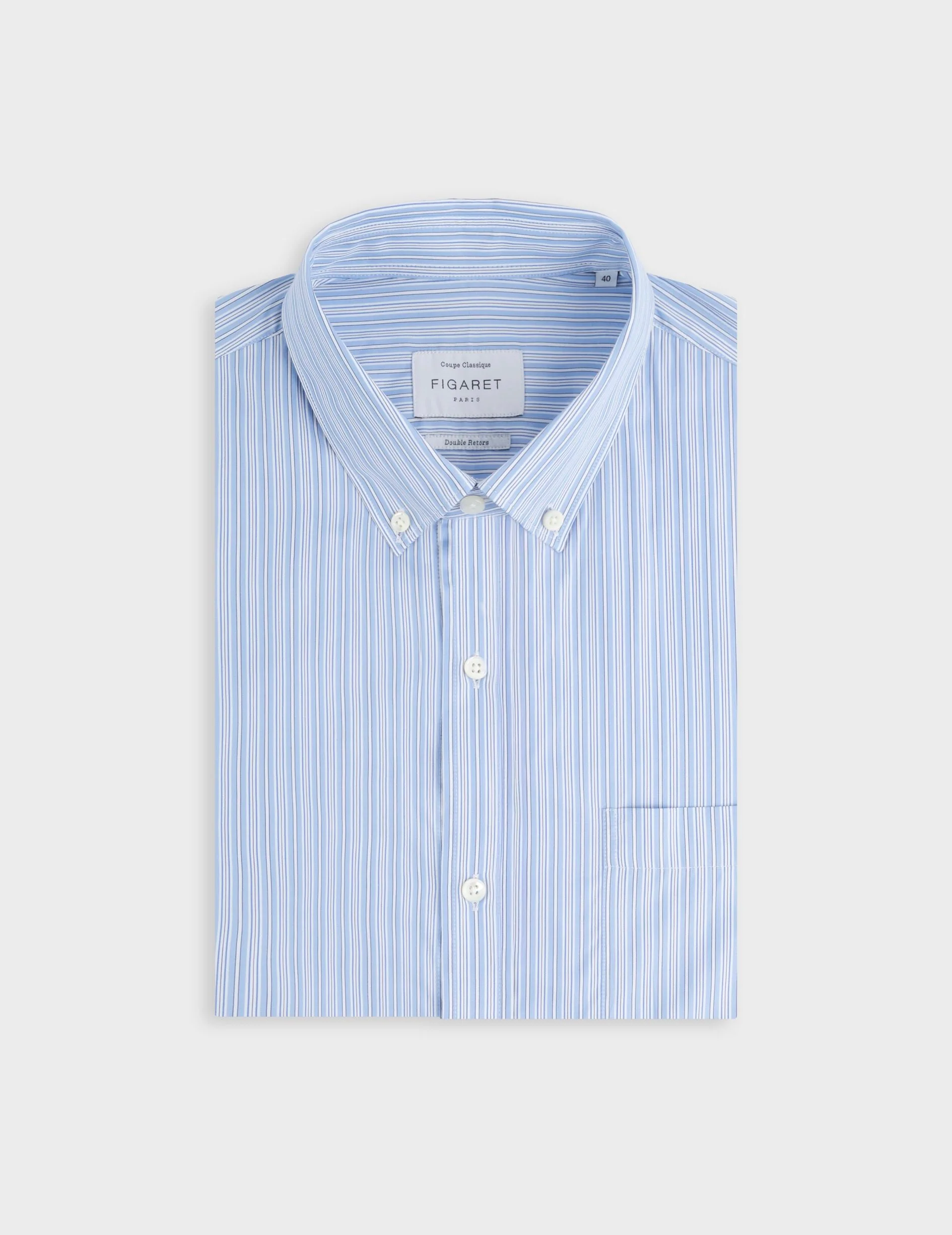 Chemise classique rayée bleue