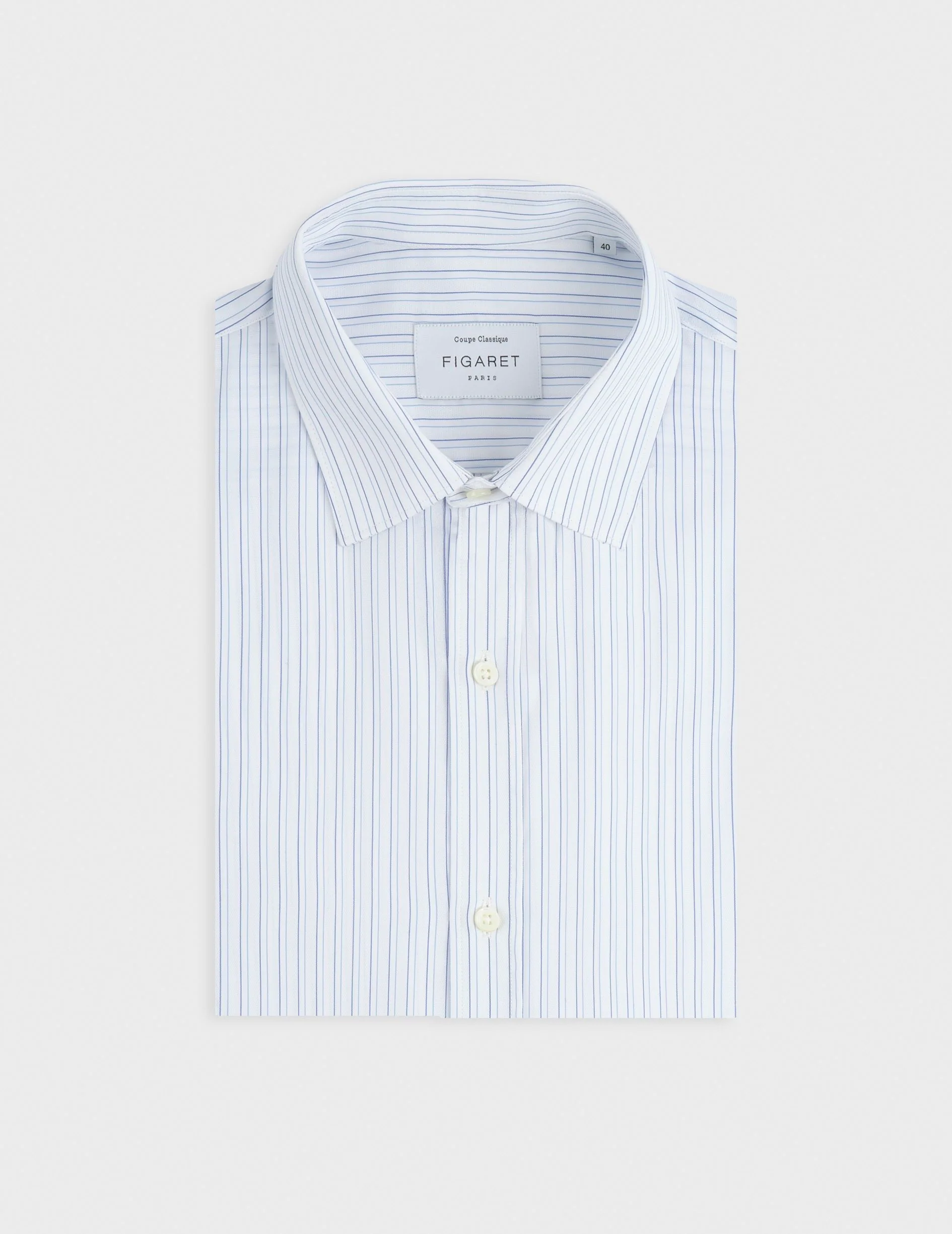 Chemise classique rayée bleue