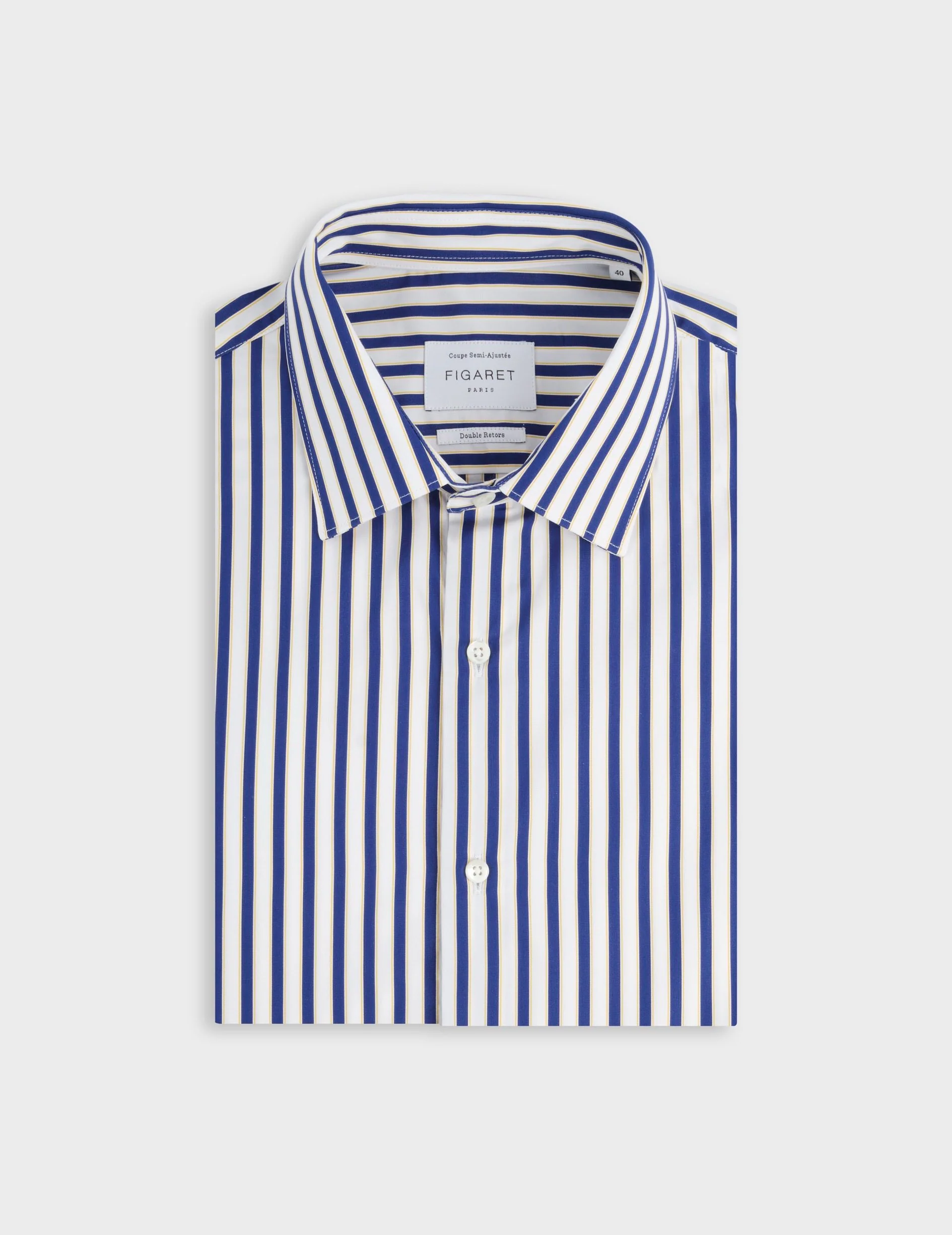 Chemise semi-ajustée rayée bleue