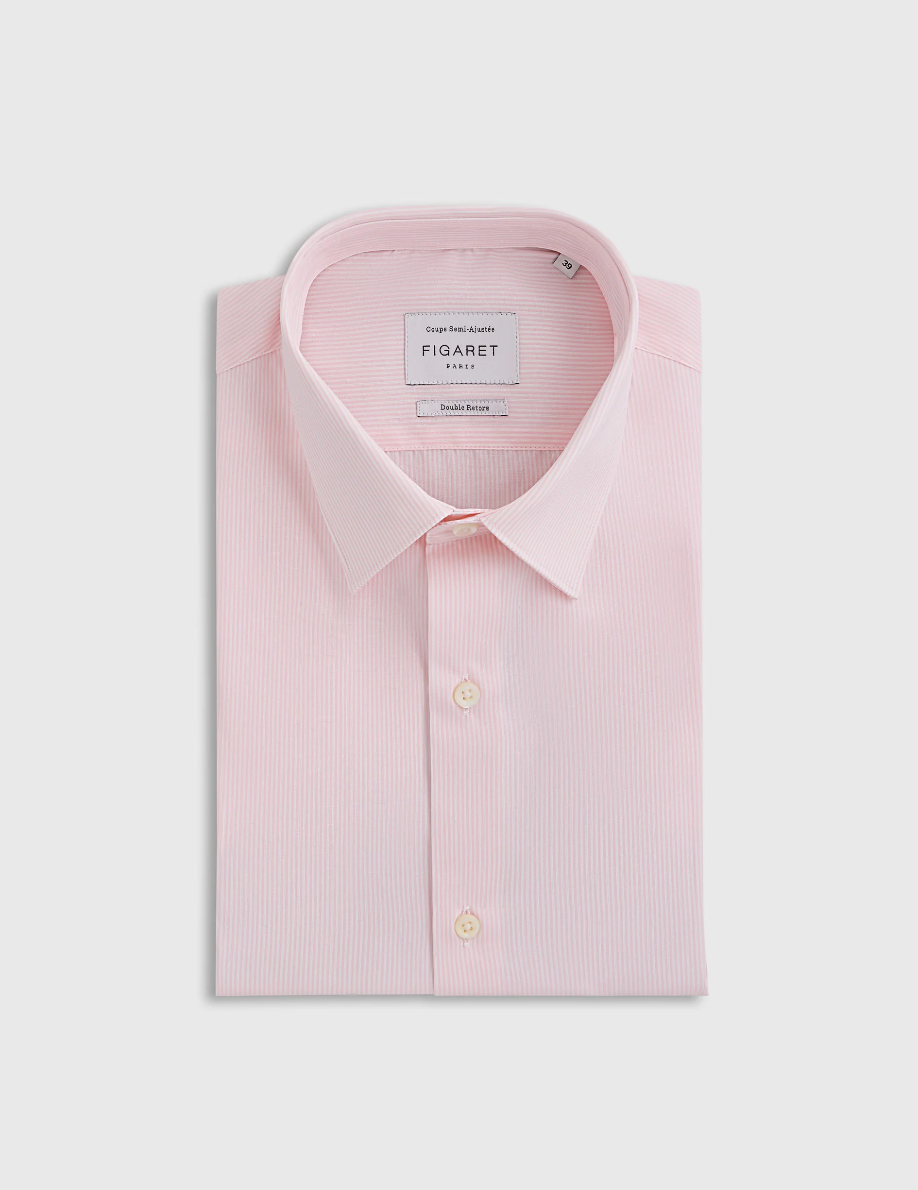 Chemise semi-ajustée rayée rose