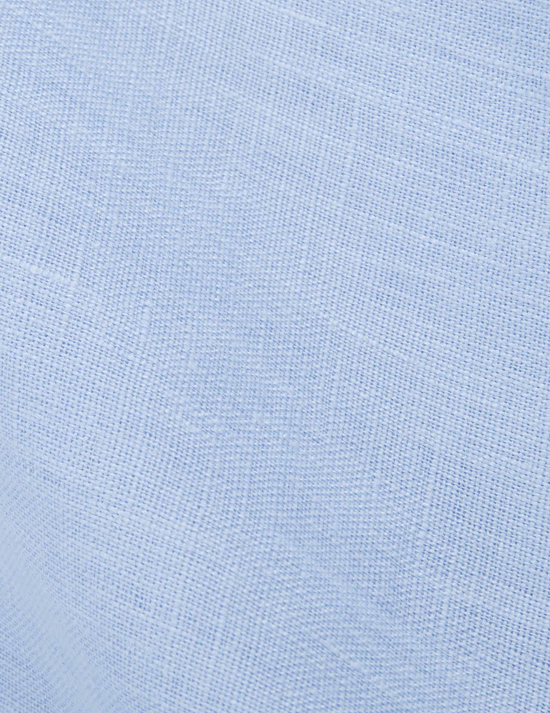 Chemise semi-ajustée en lin bleu clair - Image 9