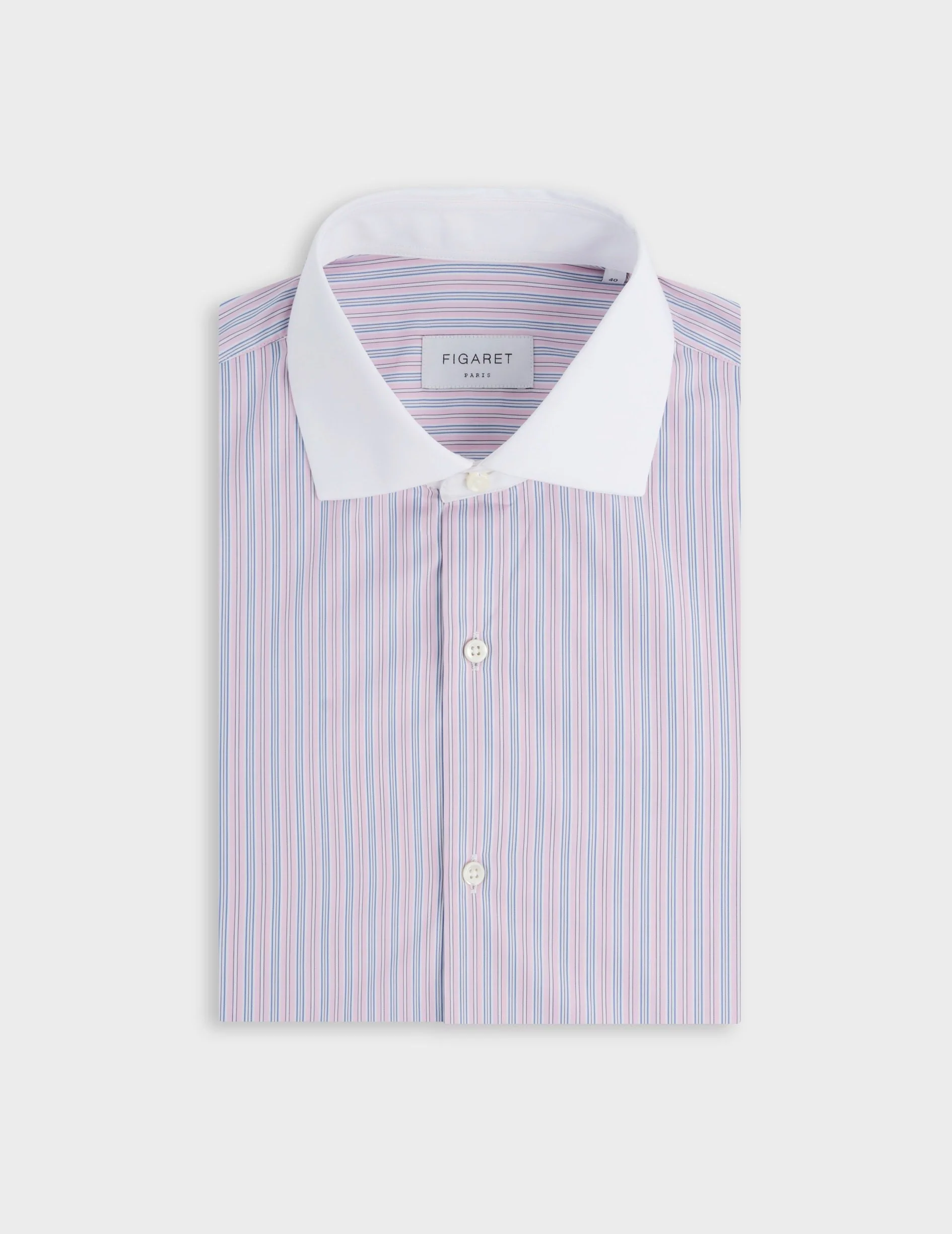 Chemise classique rayée rose