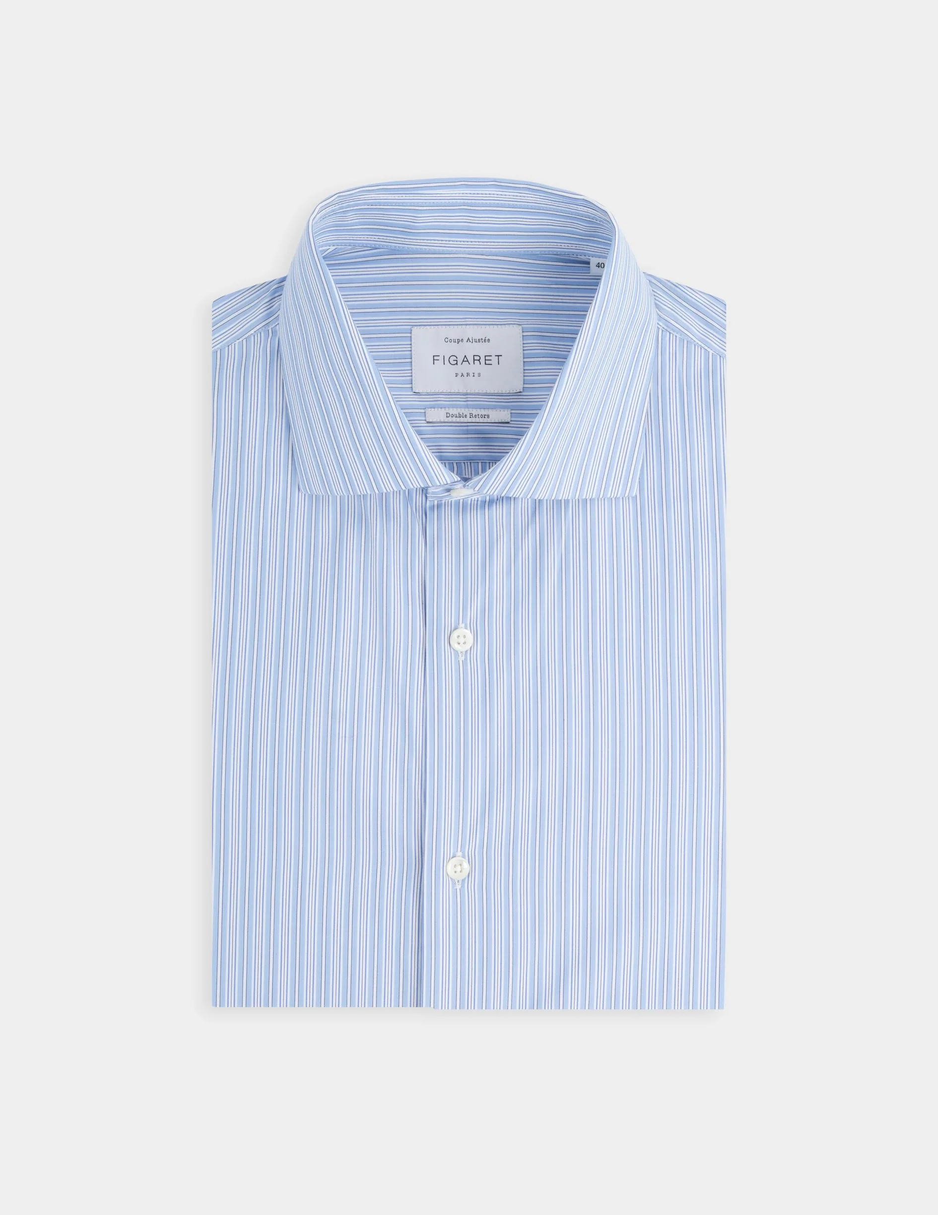 Chemise ajustée rayée bleue