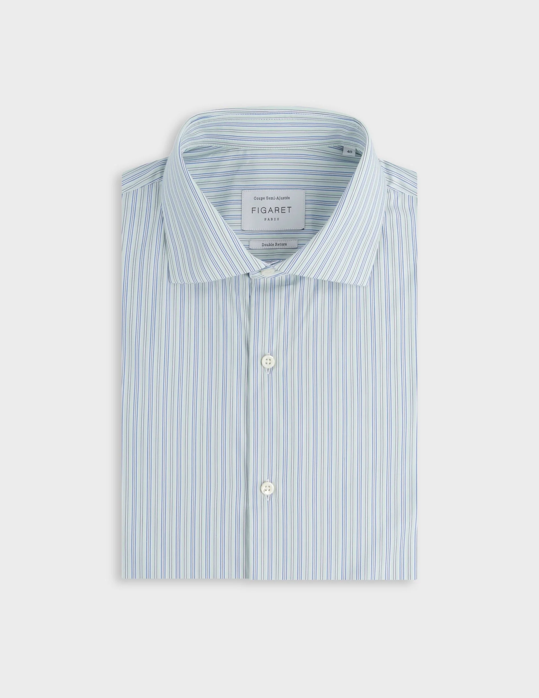 Chemise semi-ajustée rayée verte