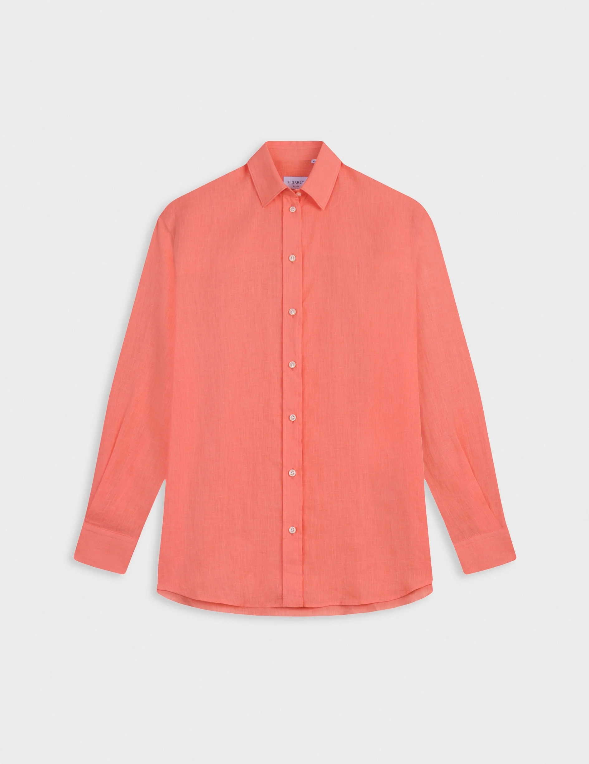 Chemise oversize Delina en lin corail - Image 3