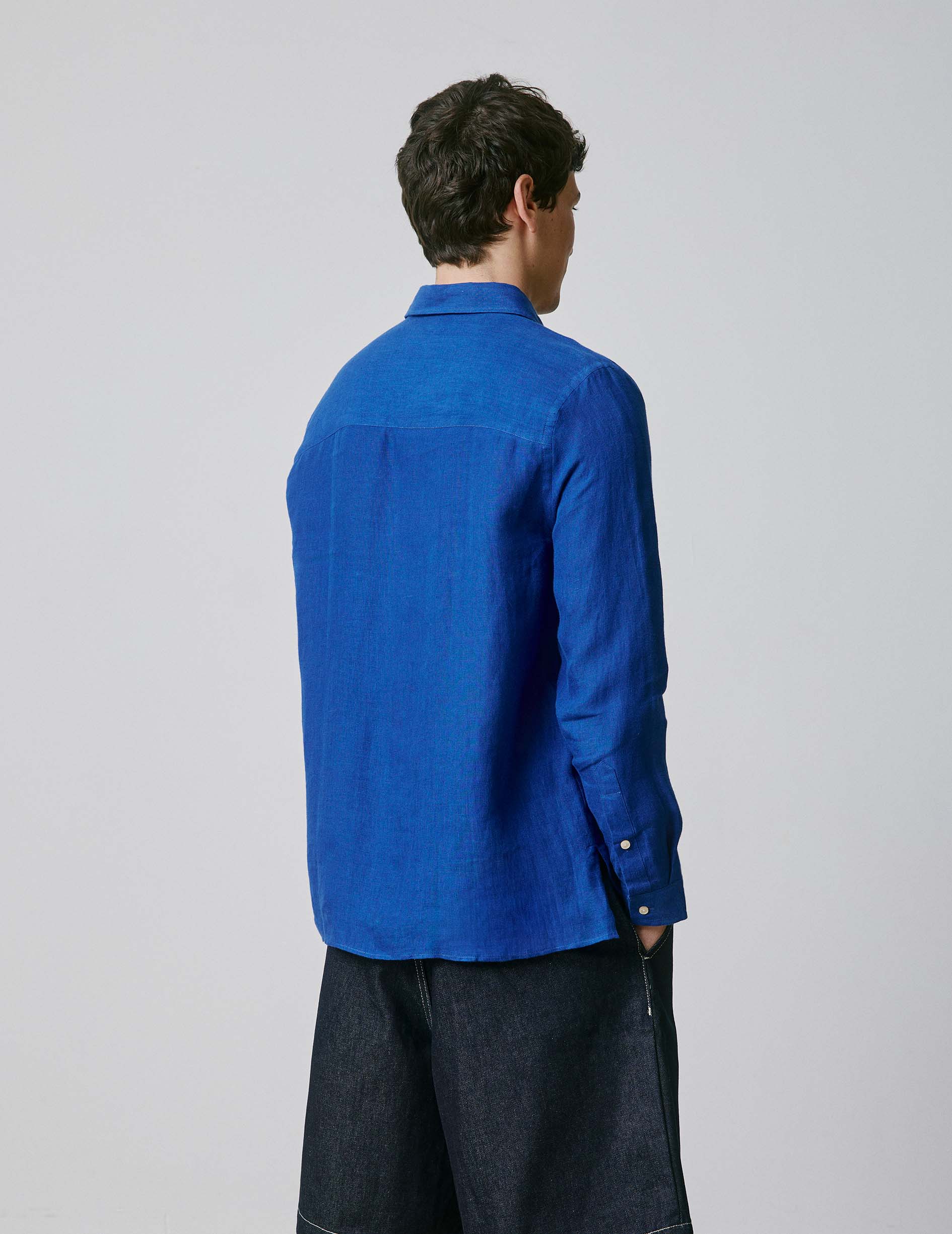 Chemise Florian en lin bleu - Image 2