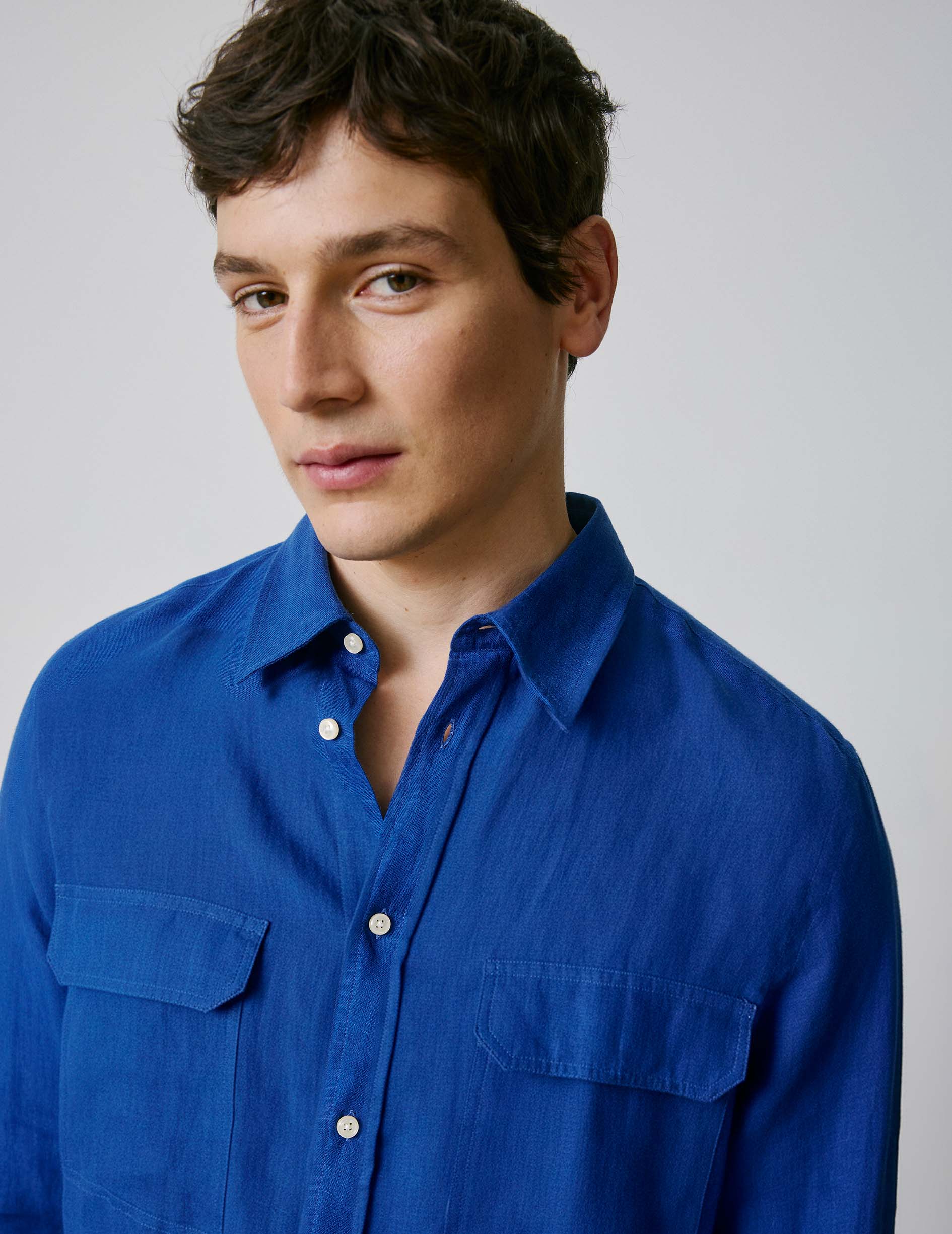 Chemise Florian en lin bleu - Image 3