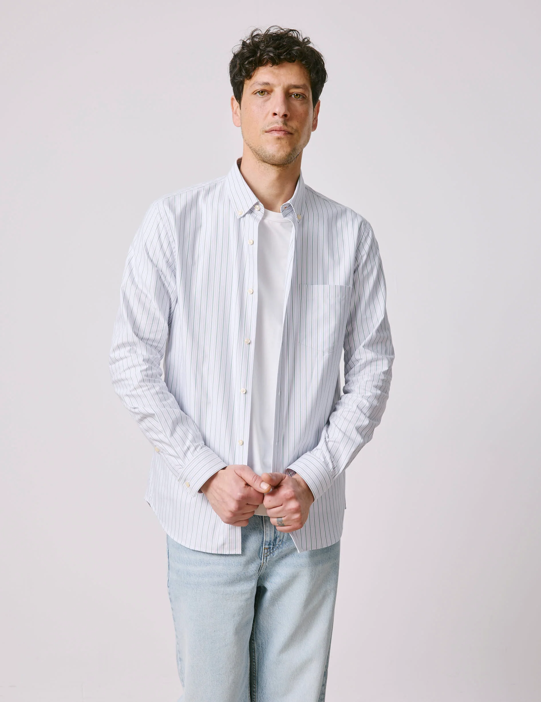 Chemise Gabriel rayée violette - Image 3