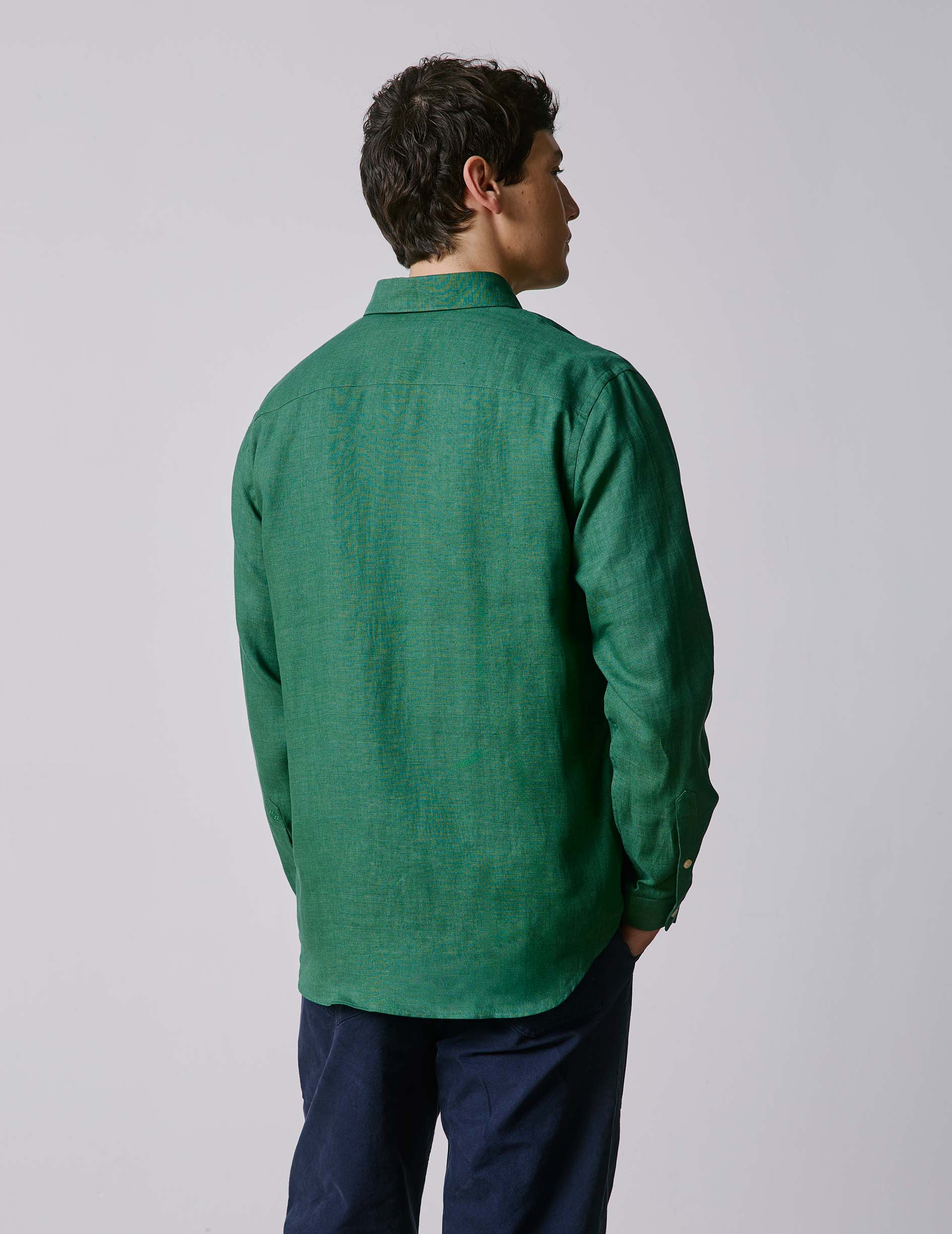 Chemise Gabriel en lin vert - Image 2