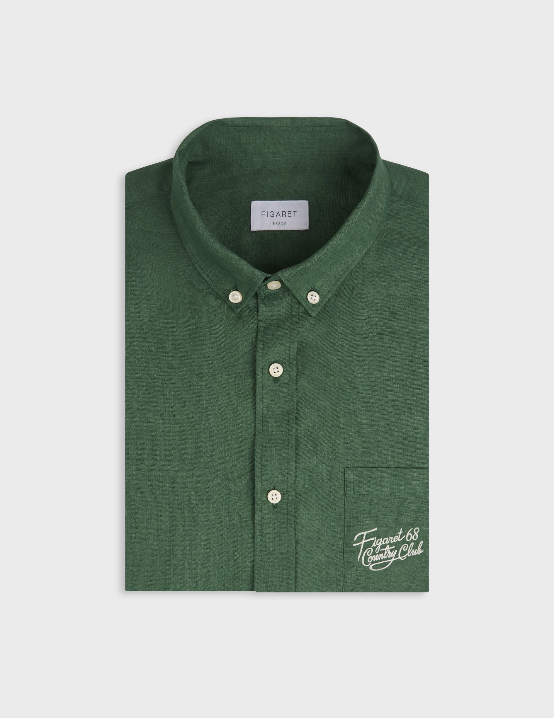 Chemise Gabriel en lin vert - Image 4