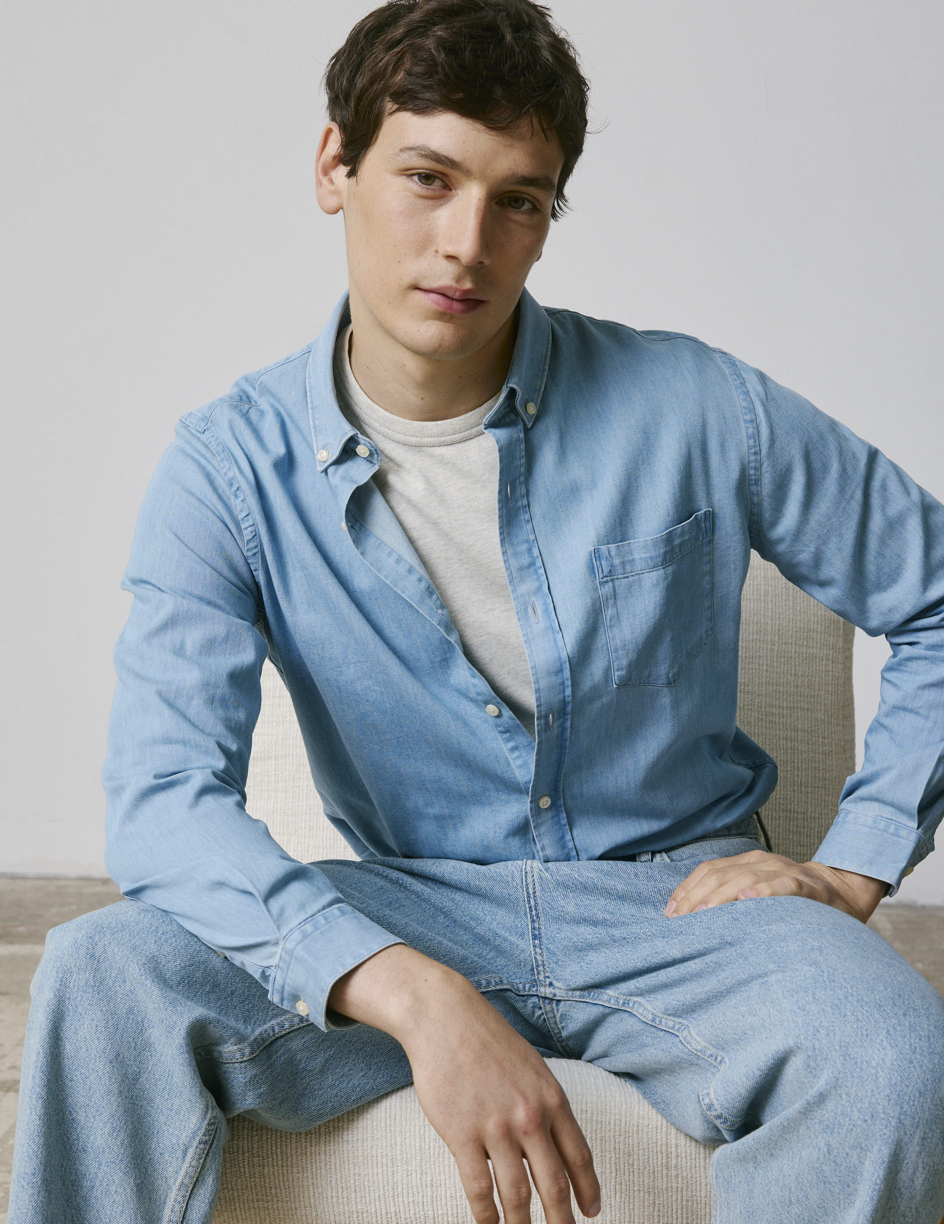 Chemise gabriel en denim bleu - Image 5