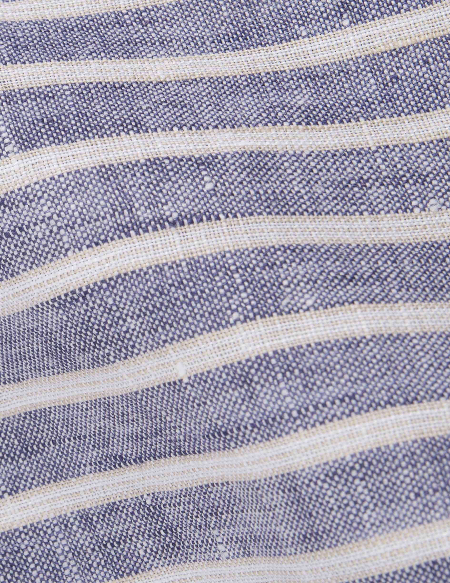 Chemise Gaspard en lin rayé bleu - Image 5