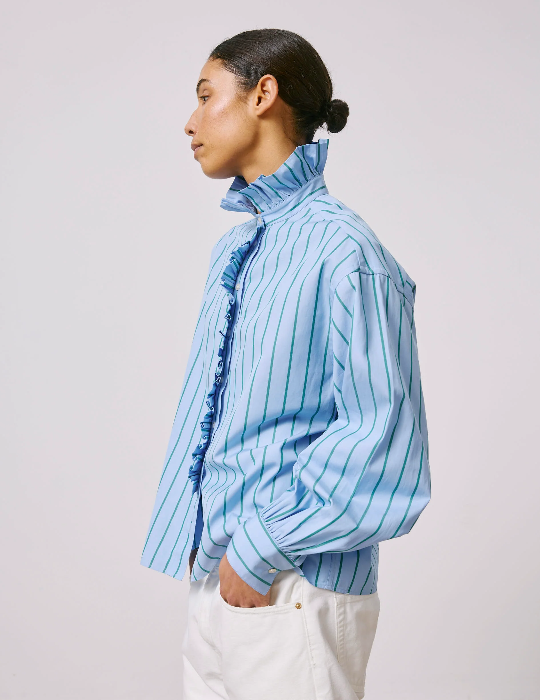 Chemise Greta rayée bleue