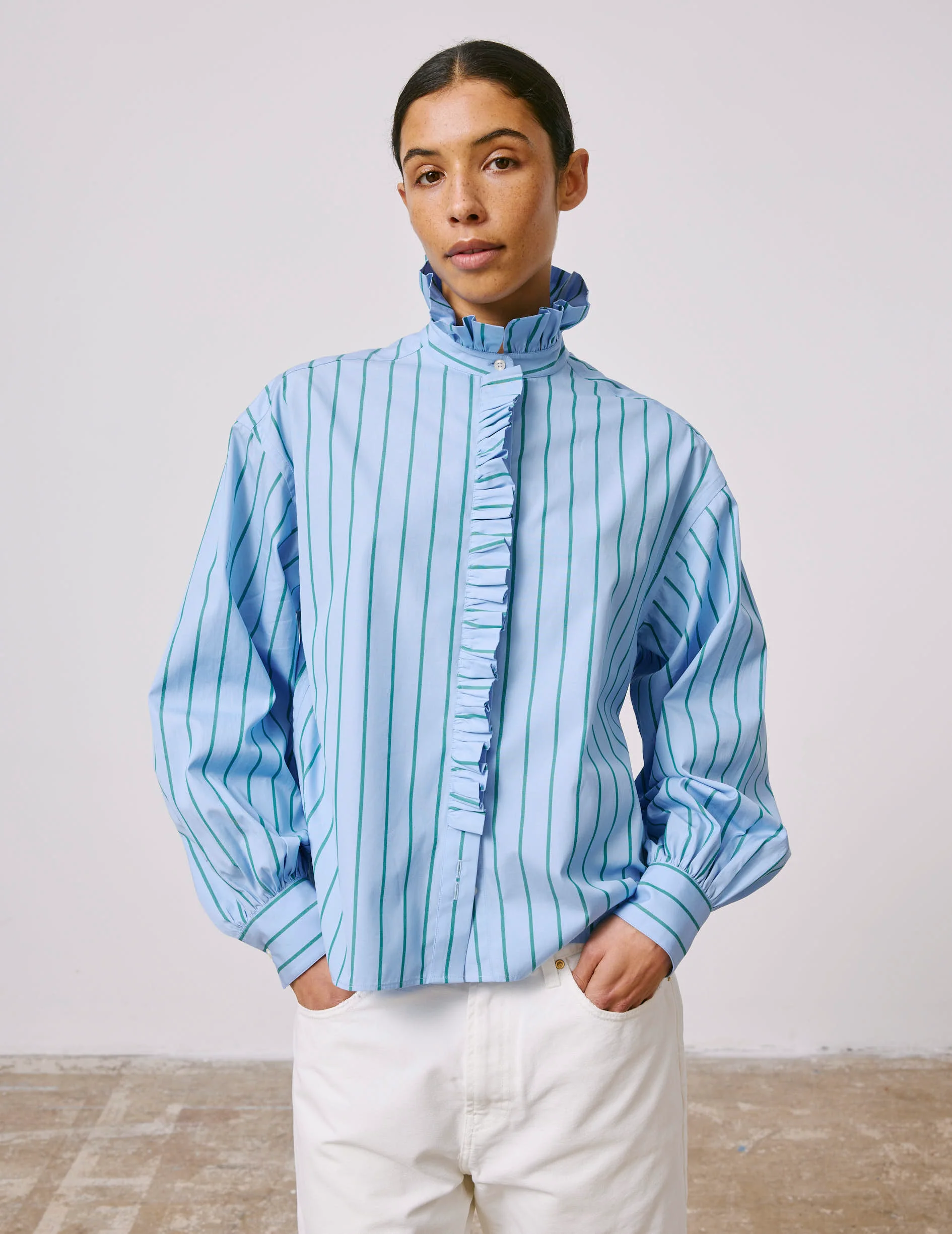 Chemise Greta rayée bleue - Image 4