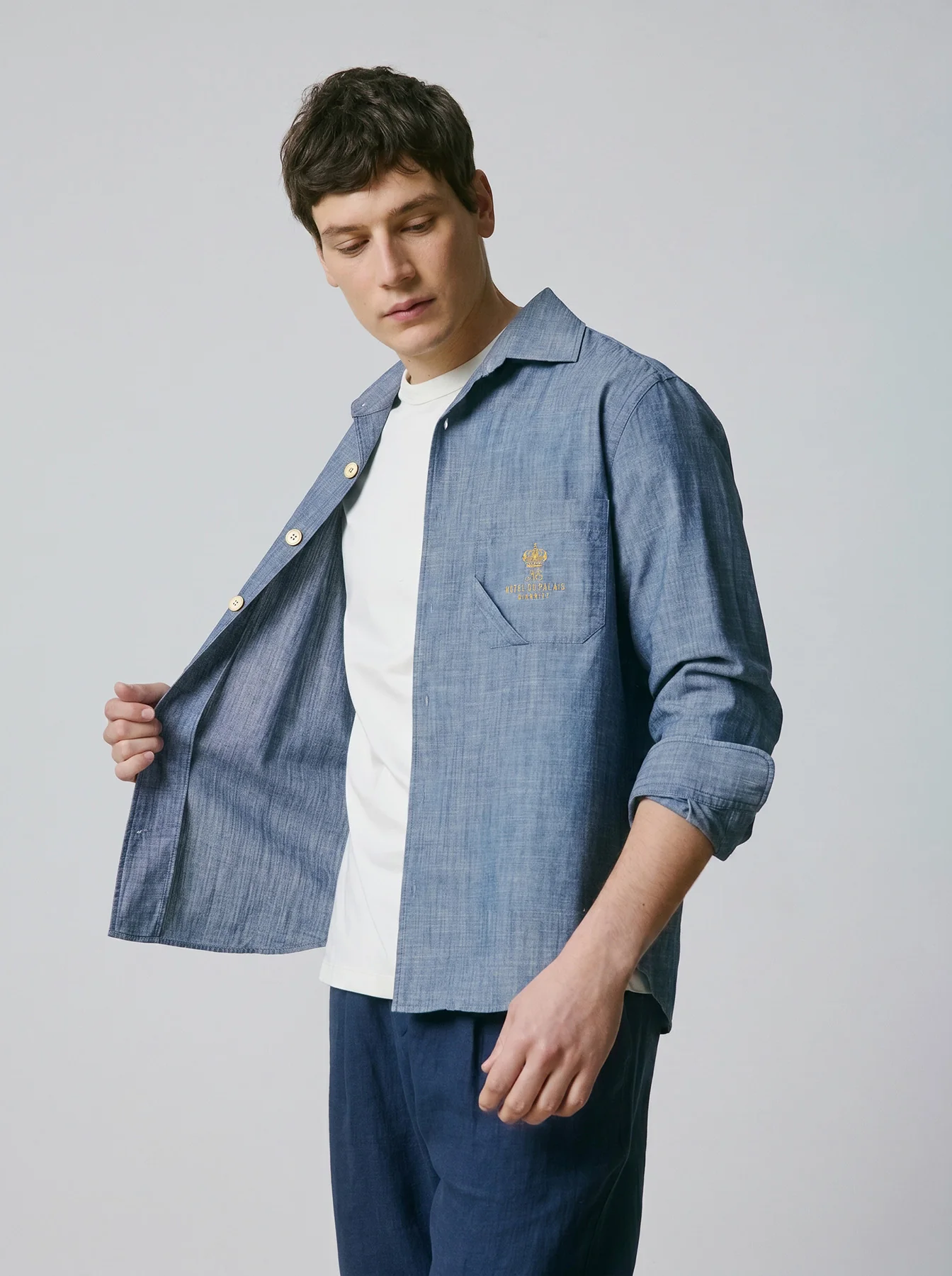 Chemise mixte Guéthary bleue - Image 3