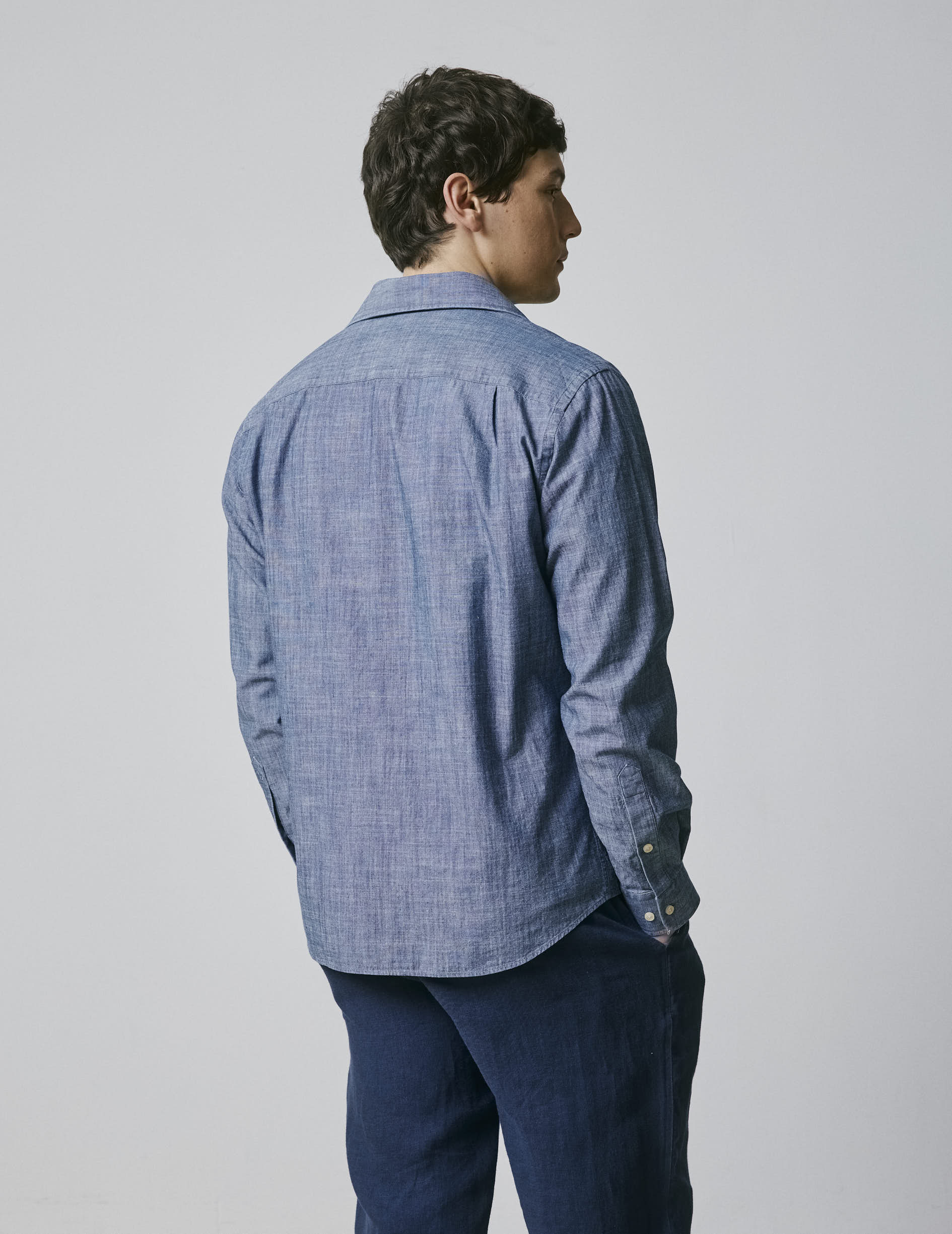 Chemise mixte Guéthary bleue - Image 5