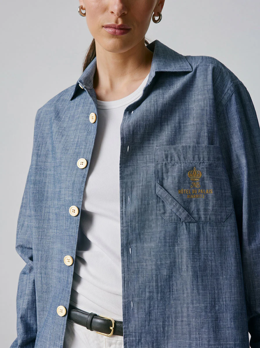 Chemise mixte Guéthary bleue - Image 7