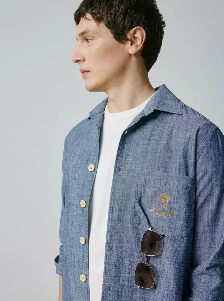 Chemise mixte Guéthary bleue - Image 8
