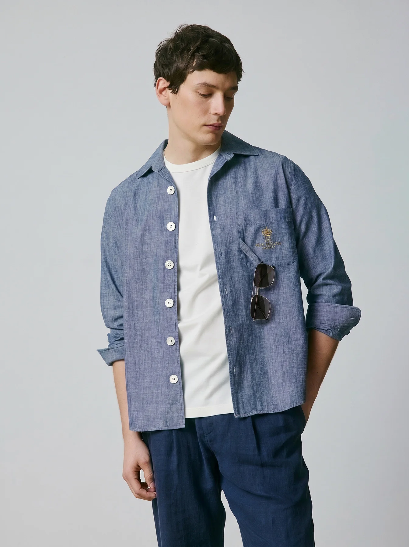 Chemise mixte Guéthary bleue - Image 9