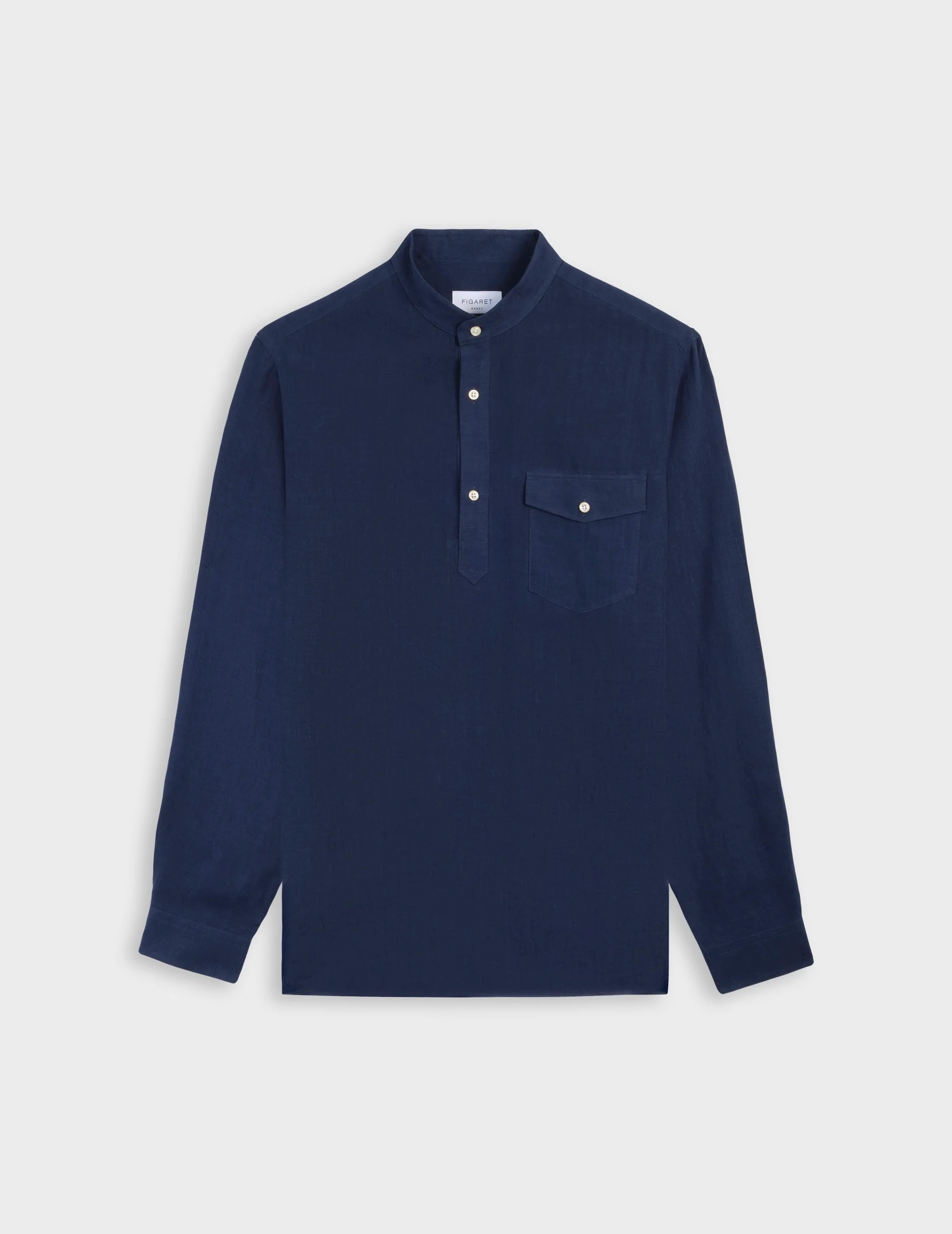 Chemise Popover Hilario en lin bleu marine - Image 6