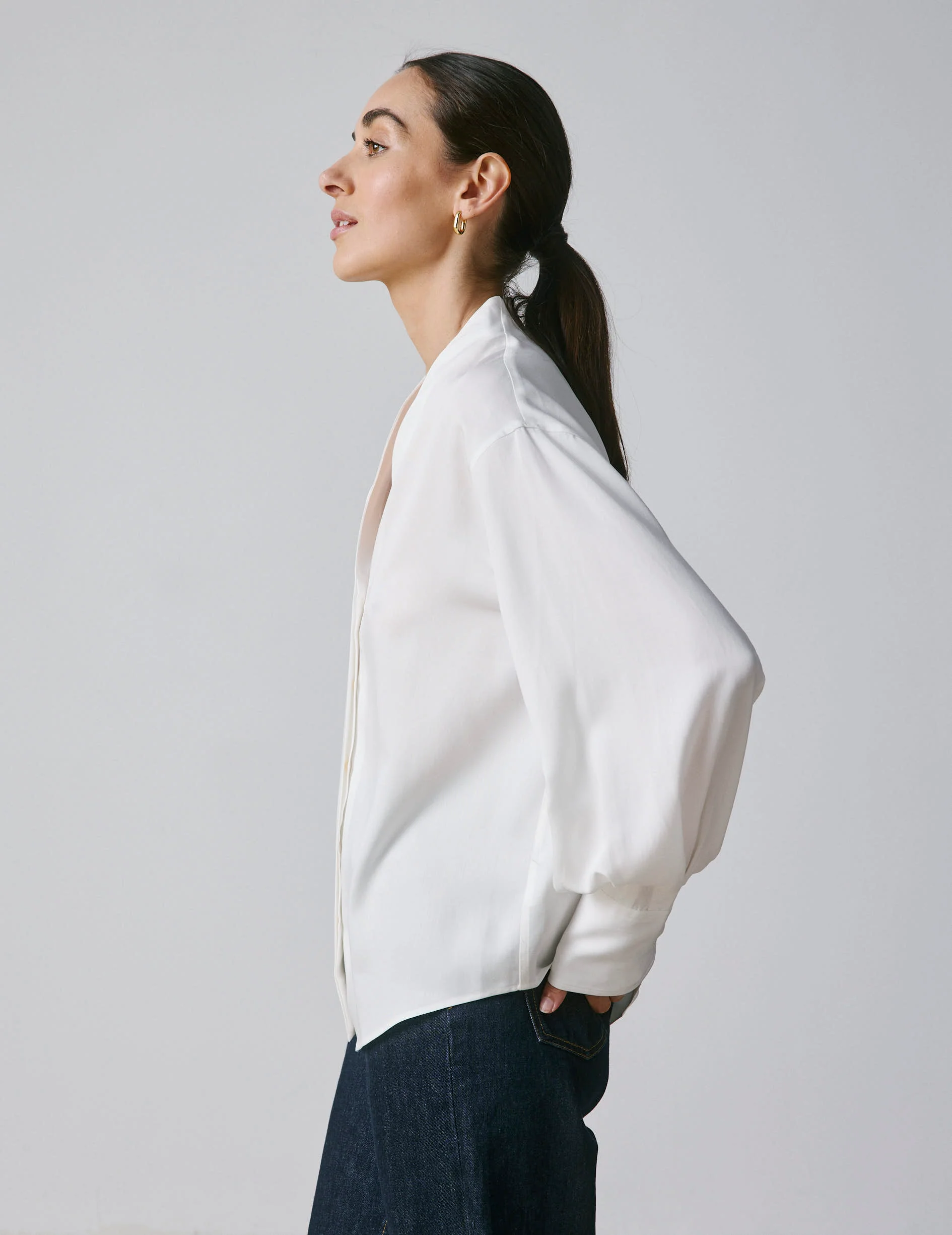 Chemise Ilena gorge cachée blanche - Image 3