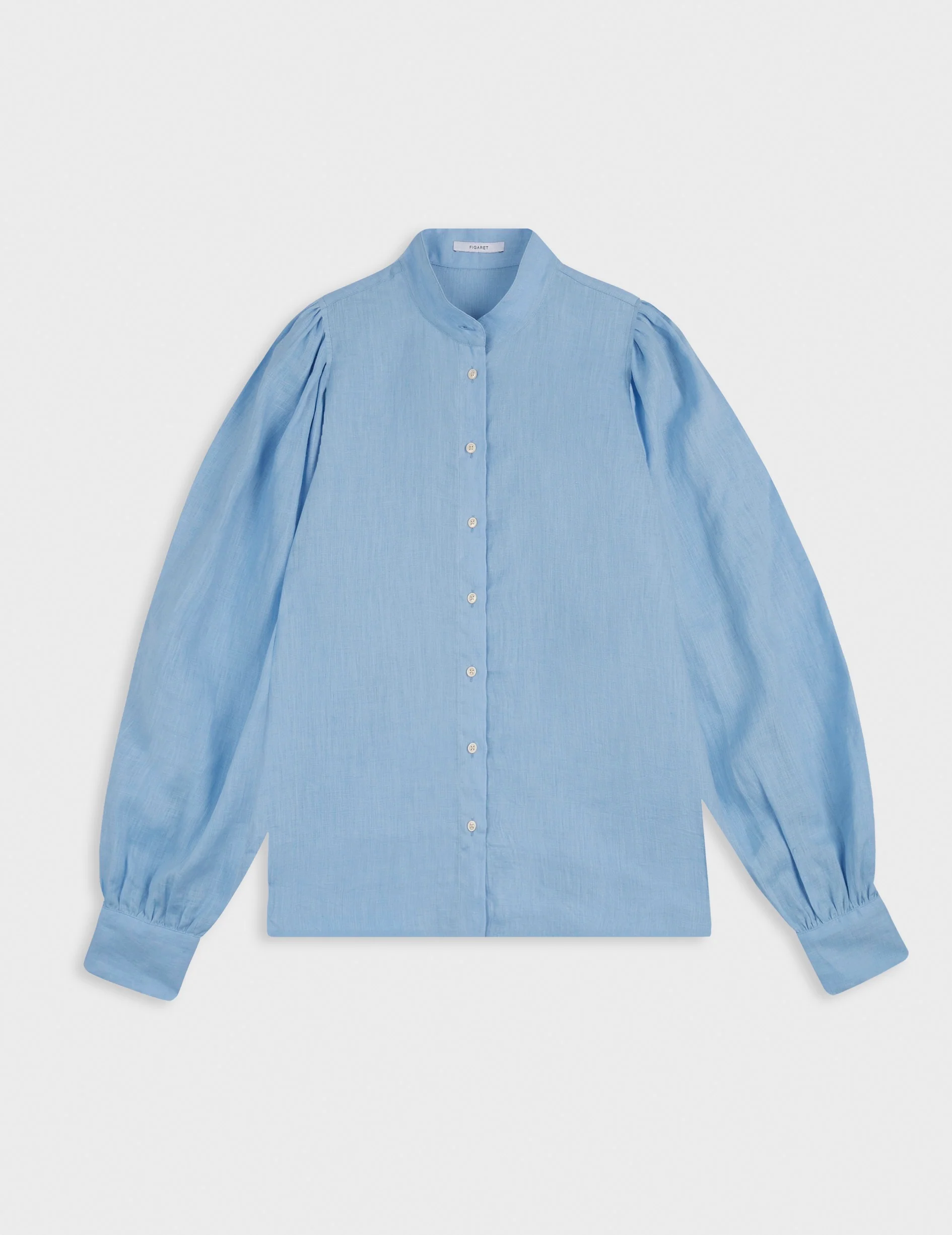 Chemise Lanaée en lin bleu clair - Image 5