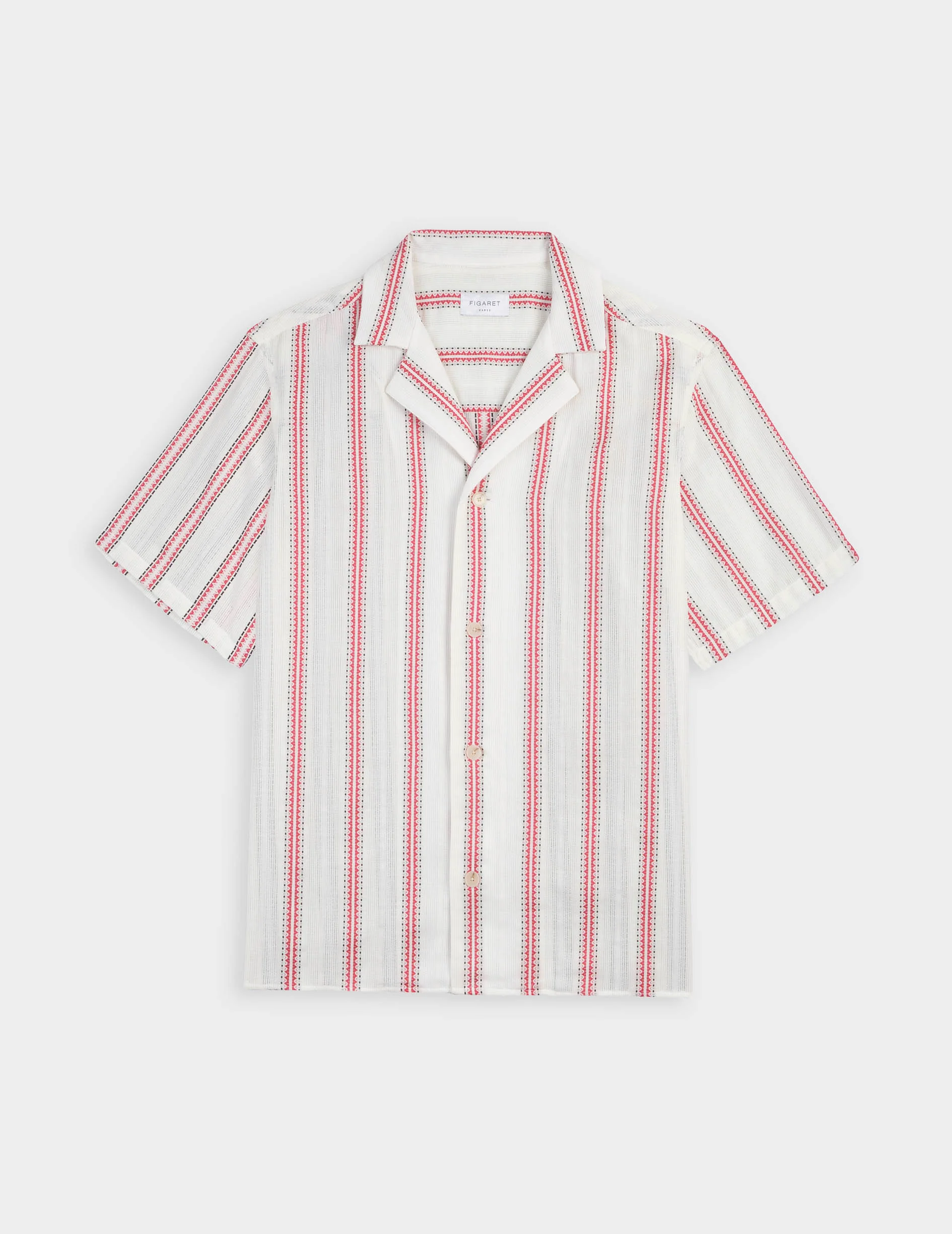Chemise Leandre manches courtes rayée bordeaux - Image 6