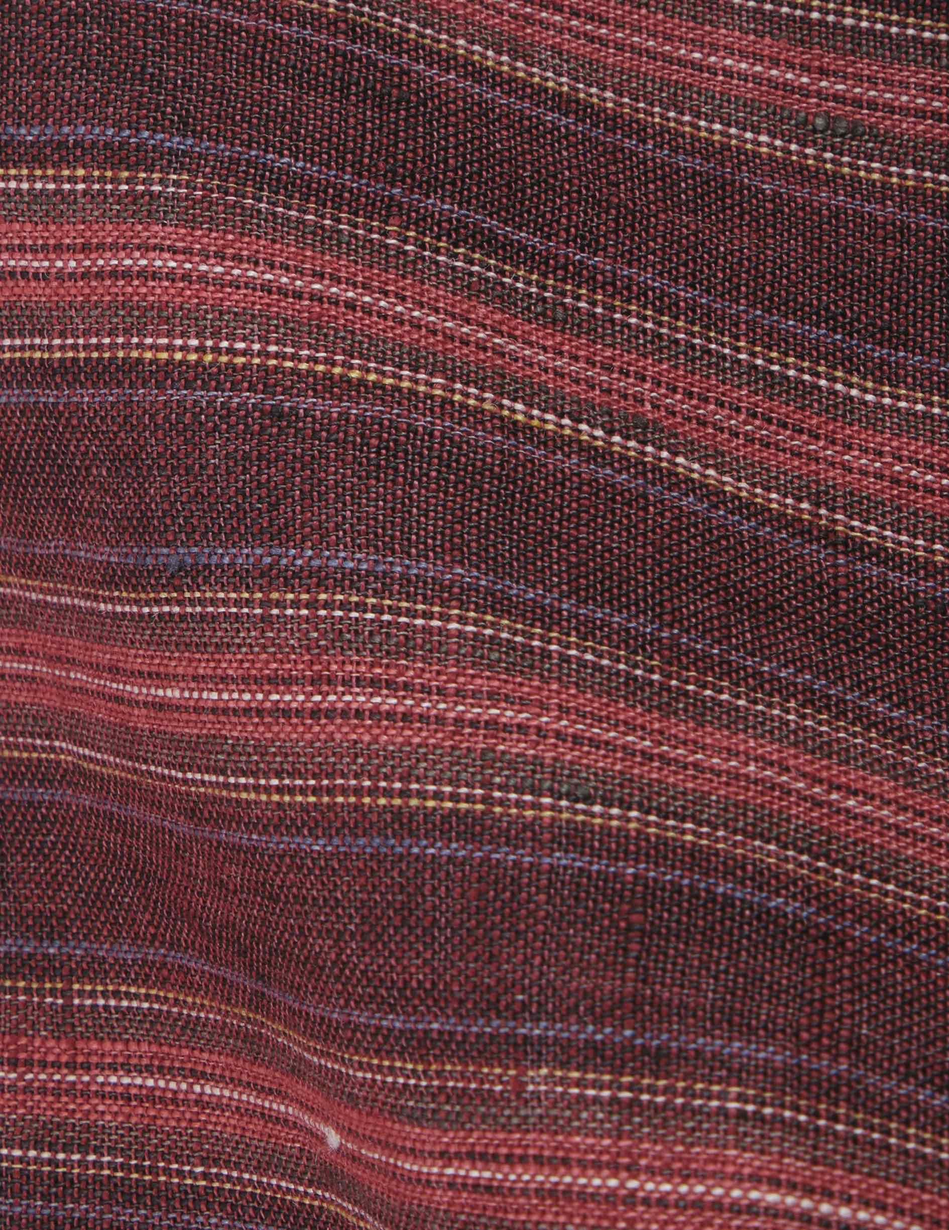 Chemise Lois manches courtes en lin rayé bordeaux - Image 5