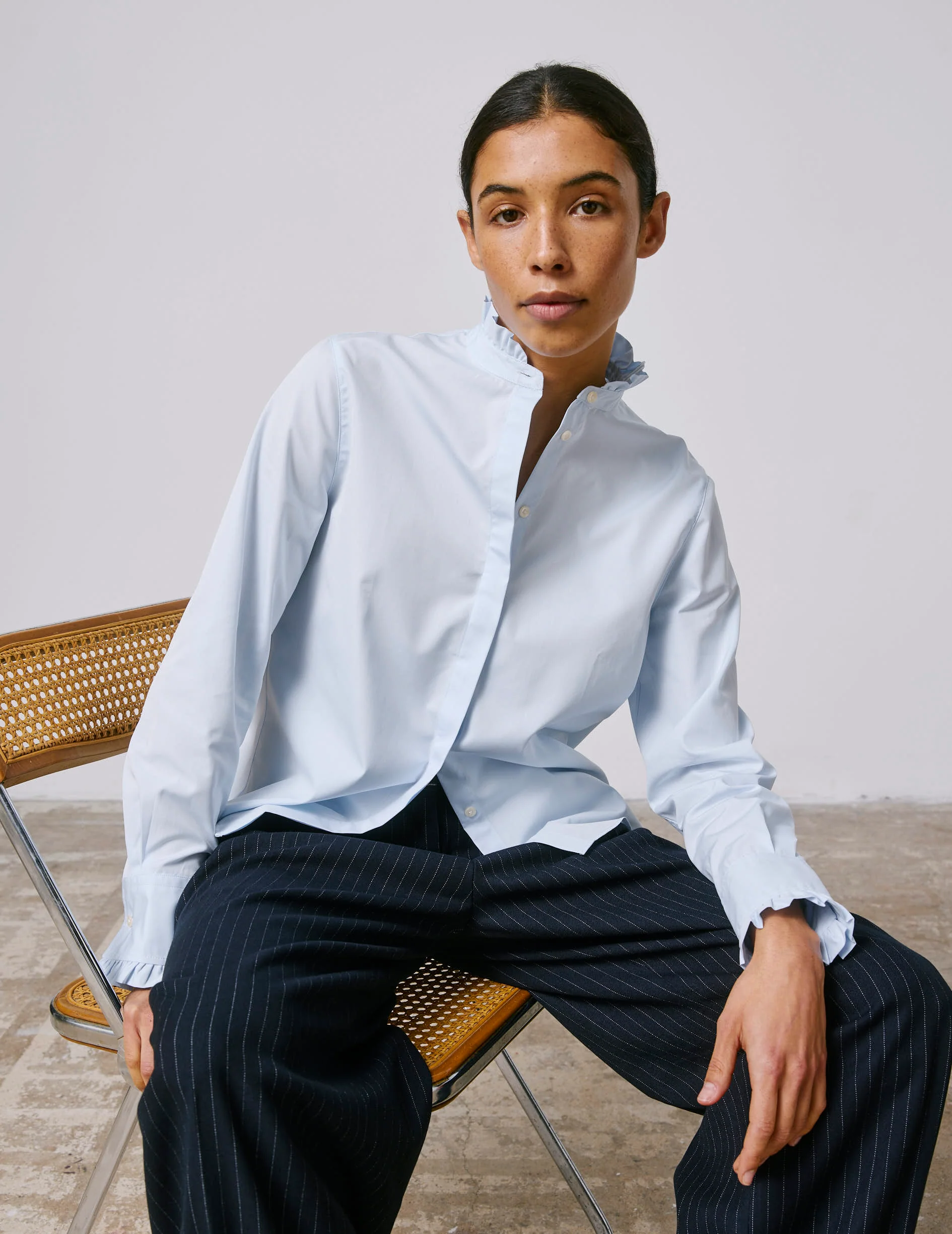 Chemise Louison gorge cachée bleue - Image 4
