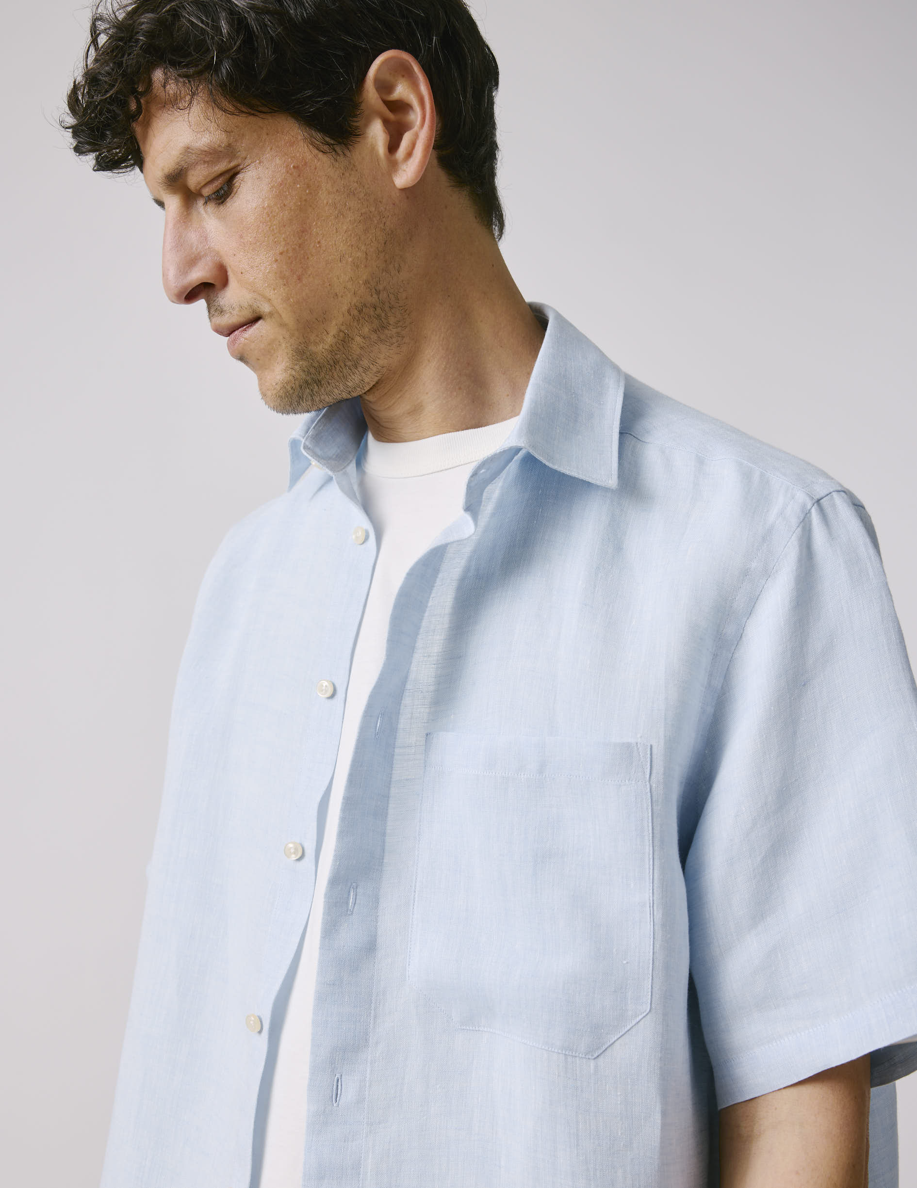 Chemise Nolhann en lin bleu clair - Image 5