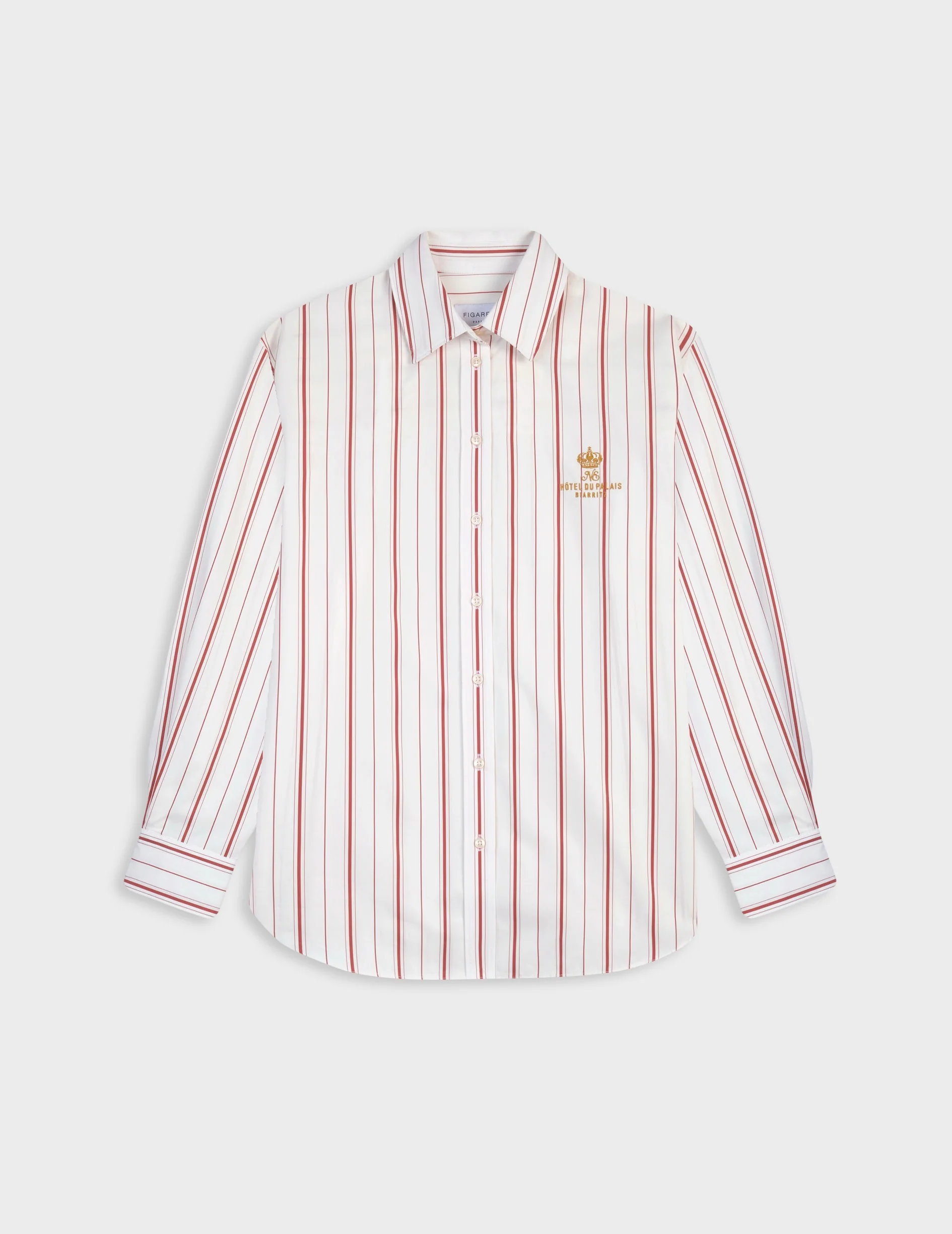 Chemise mixte Olatua rayée orange rouille