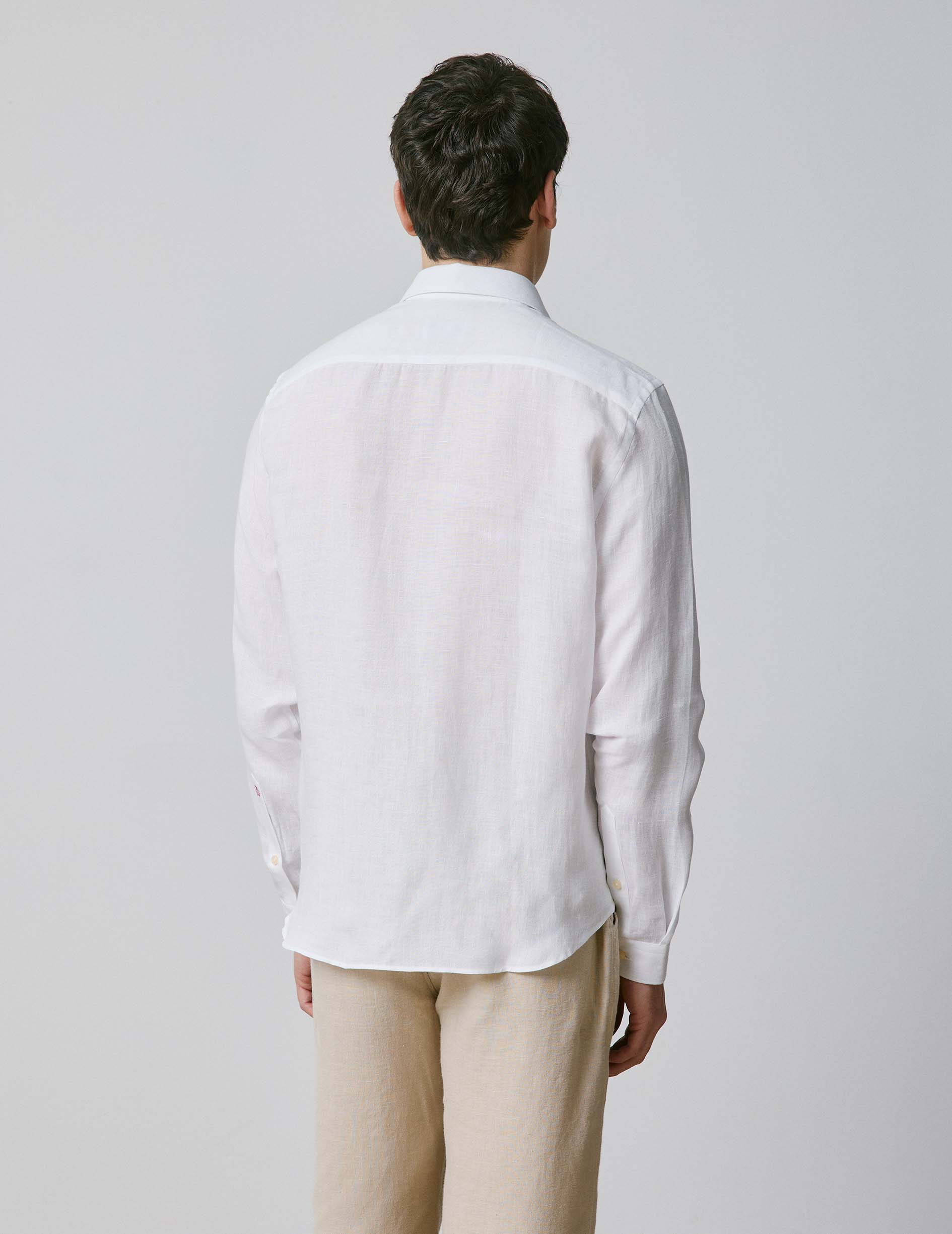 Chemise mixte "Je t'aime" en lin blanc - Image 5