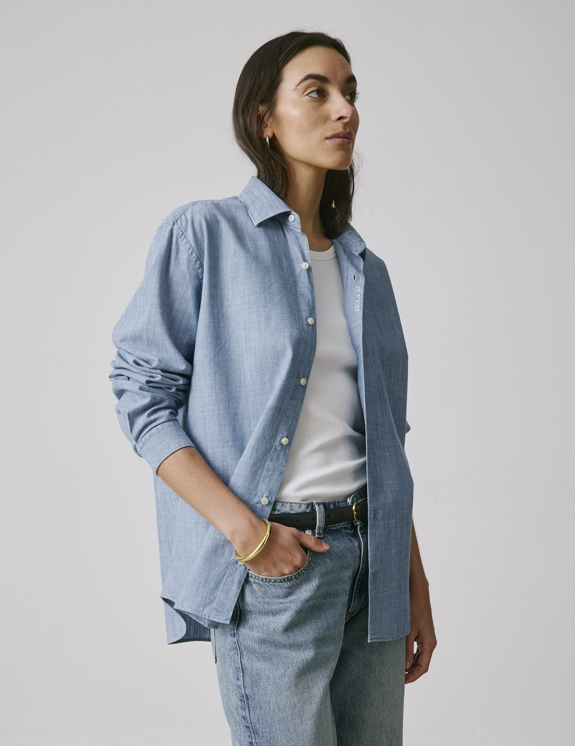 Chemise mixte "Je t'aime" bleue - Image 6