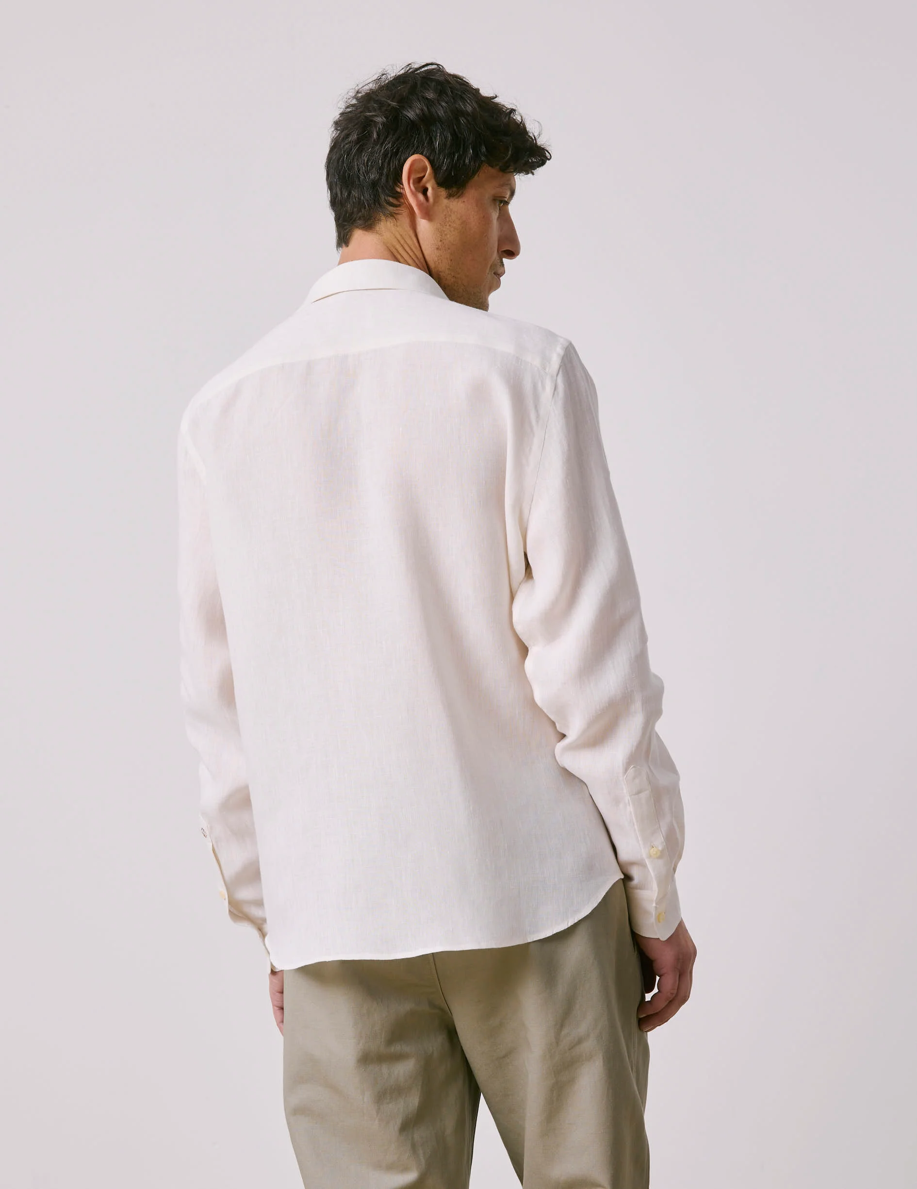 Chemise mixte "Je t'aime" en lin écru - Image 6