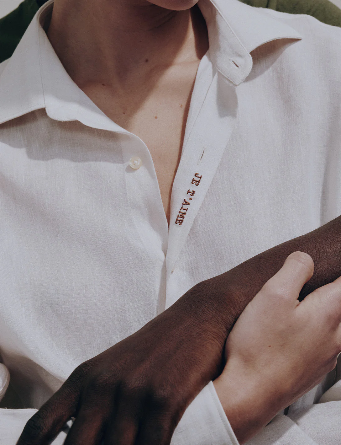 Chemise mixte "Je t'aime" en lin écru - Image 8